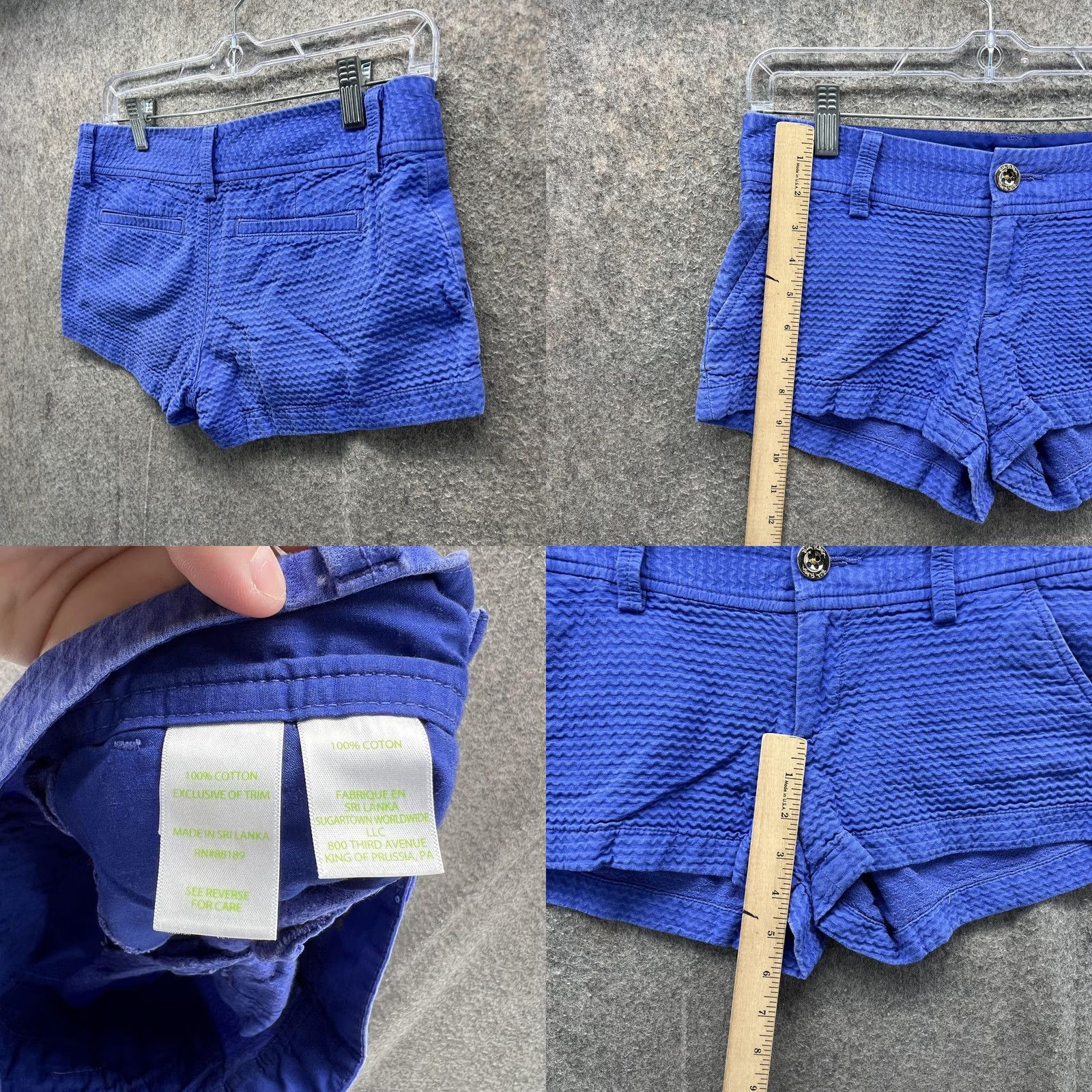 Lilly Pulitzer VINTAGE Lilly Pulitzer Shorts Womens 0 Blue Walsh Short Textured Cotton Seersucker Shirt? Size 25" / US 0 / IT 36 - 8 Thumbnail