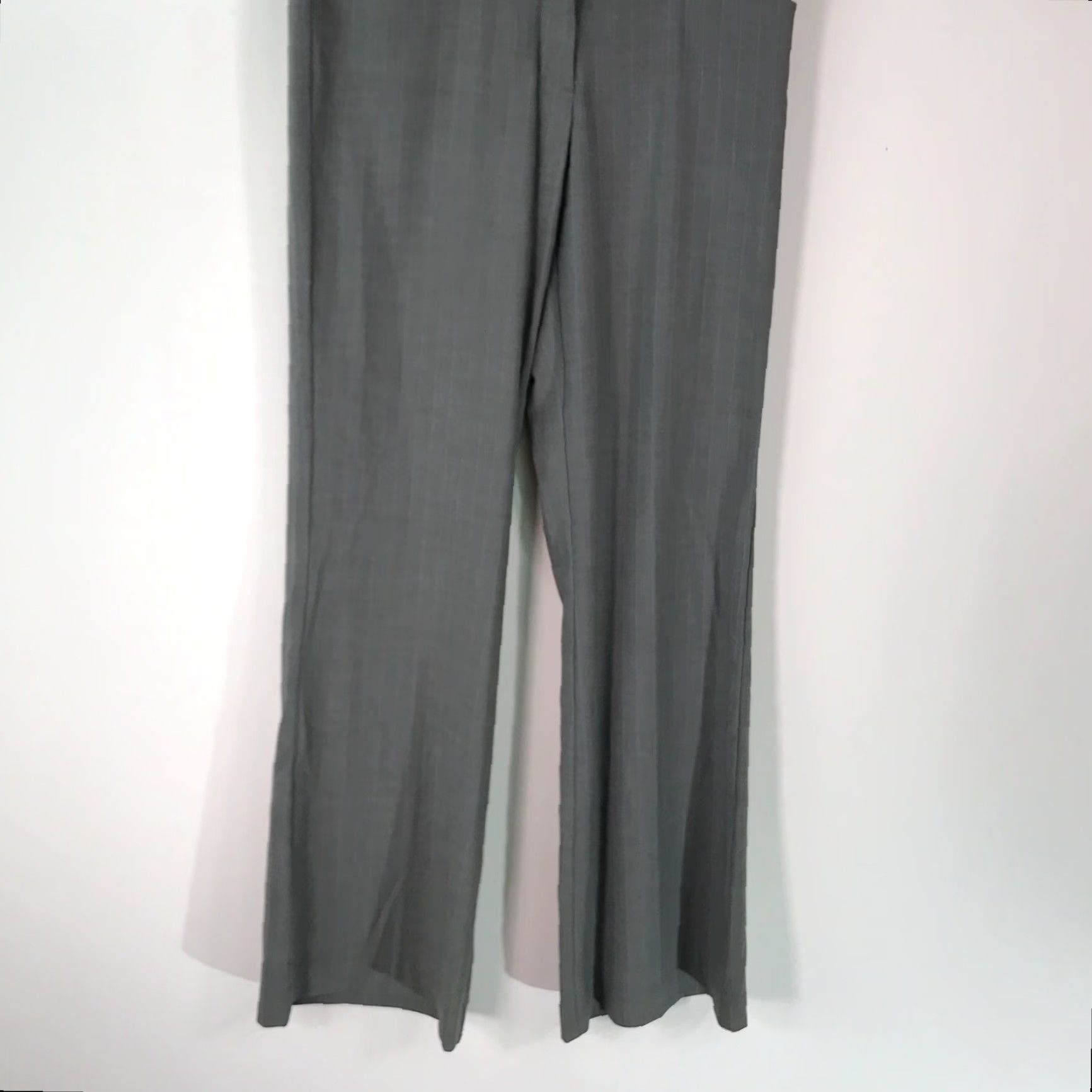 Express Express Design Studio Editor Womens Flat Front Striped Gray Dress Pants Size 6 Size 28" / US 6 / IT 42 - 2 Thumbnail