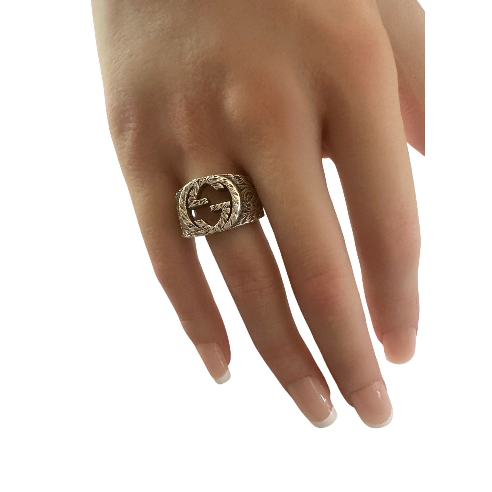 Gucci Gucci Interlocking G Arabesque Ring Sterling Silver Size ONE SIZE - 17 Thumbnail