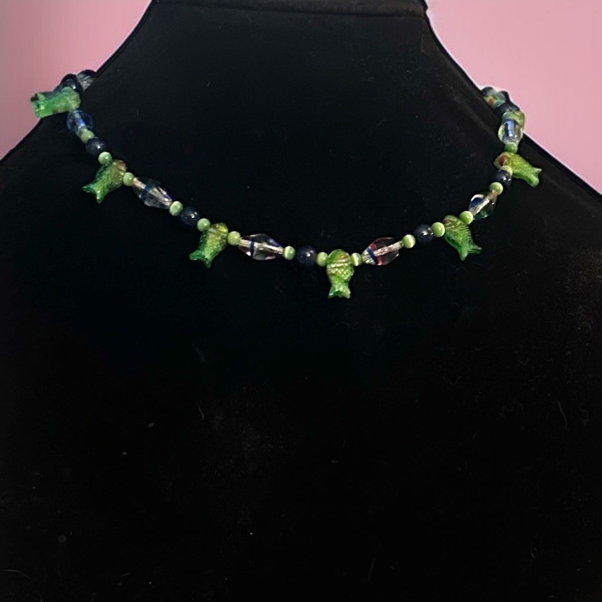 Vintage Vintage glass bead fish necklace Size ONE SIZE - 1 Thumbnail