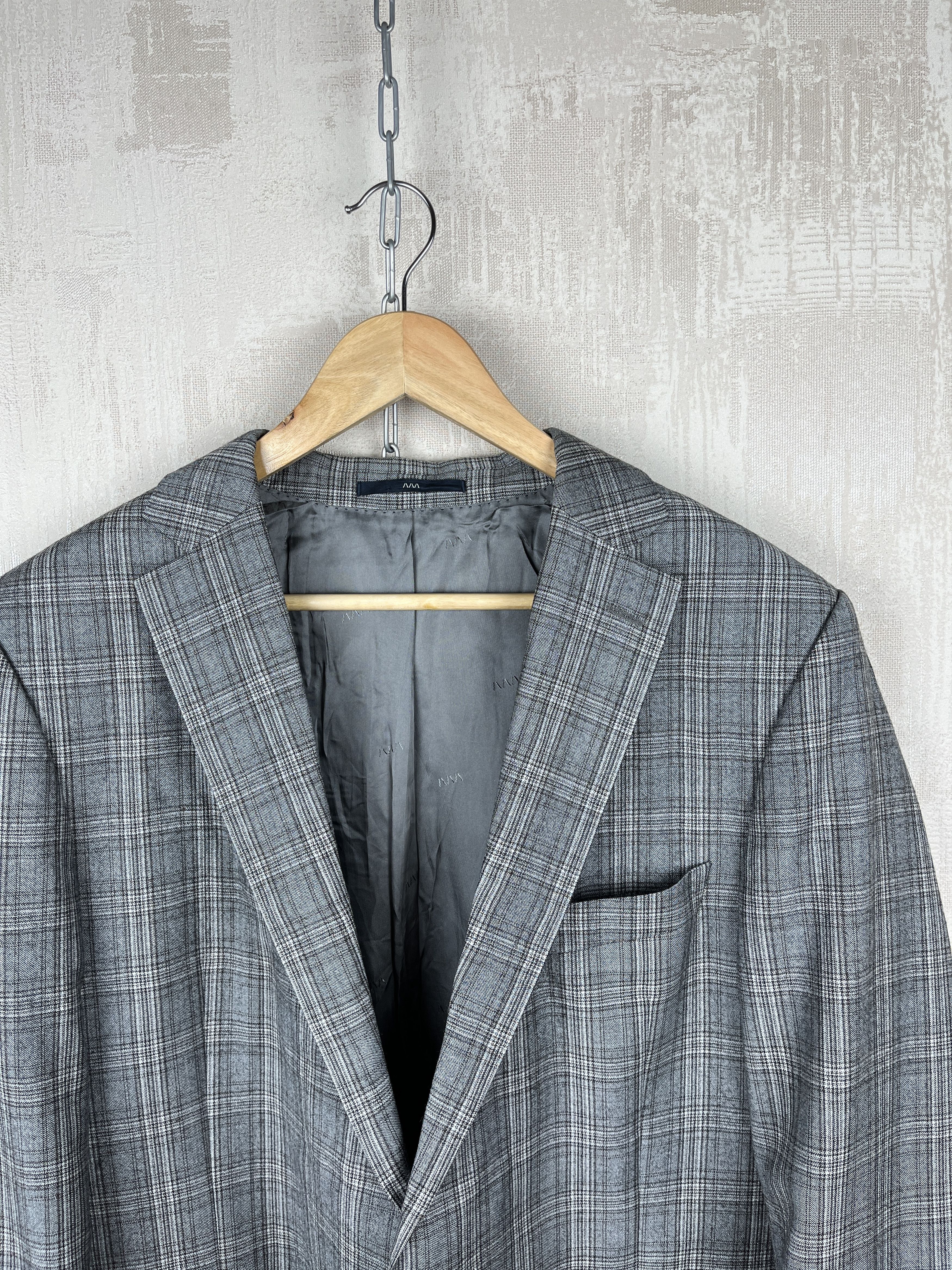 Designer Eduard Dressler Super 130's Shaped Fit Plaid Wool Blazer Size US L / EU 52-54 / 3 - 4 Thumbnail