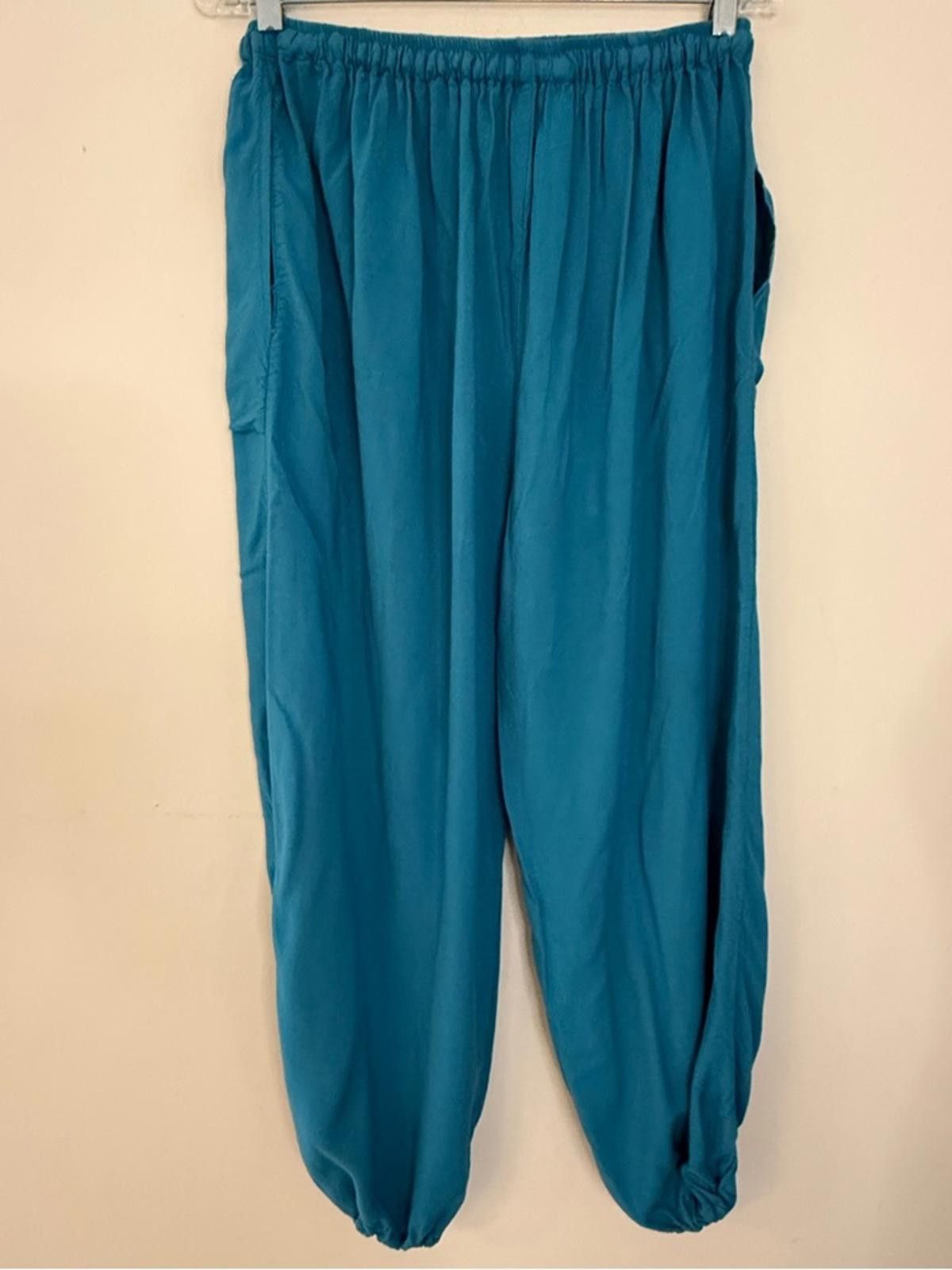 Other Teal pants lightweight casual elastic ankle joggers SZ XS/SM Size 26" / US 2 / IT 38 - 2 Thumbnail