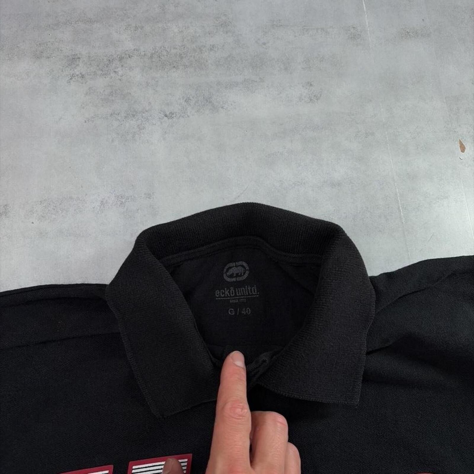 Ecko Unltd. Y2K Black Ecko Unltd Grunge Skater Polo Shirt Size US L / EU 52-54 / 3 - 5 Thumbnail