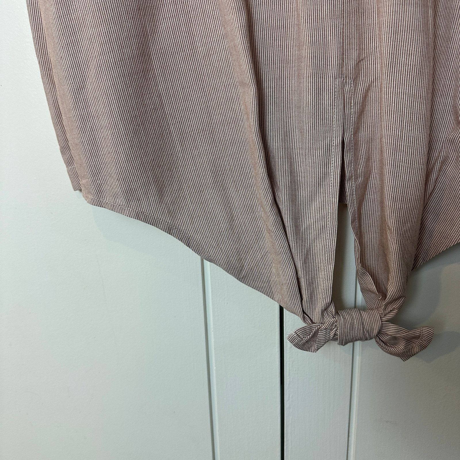 Madewell Madewell Button Back Tie Front Stripe Top Shirt M Size M / US 6-8 / IT 42-44 - 7 Thumbnail