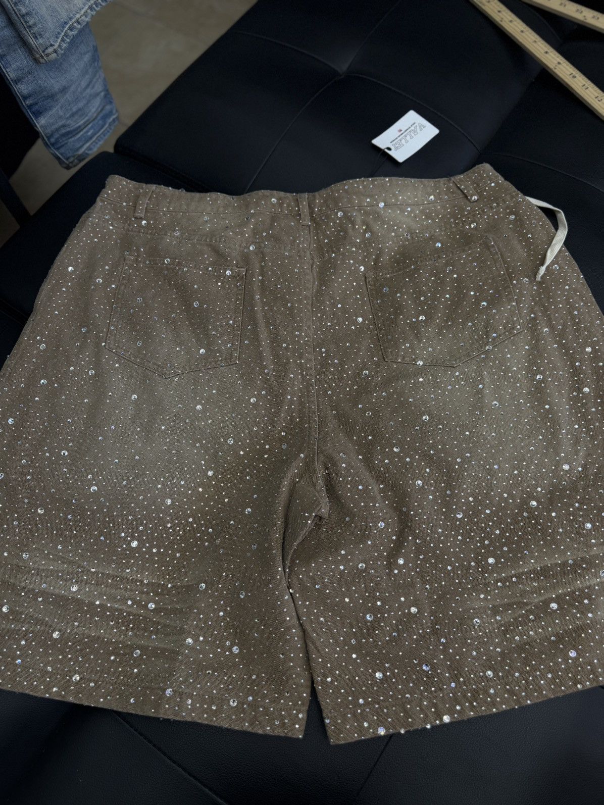 Vale Valley Rhinestone Crystal Shorts Denim Tan Size 38 Size US 38 / EU 54 - 6 Thumbnail
