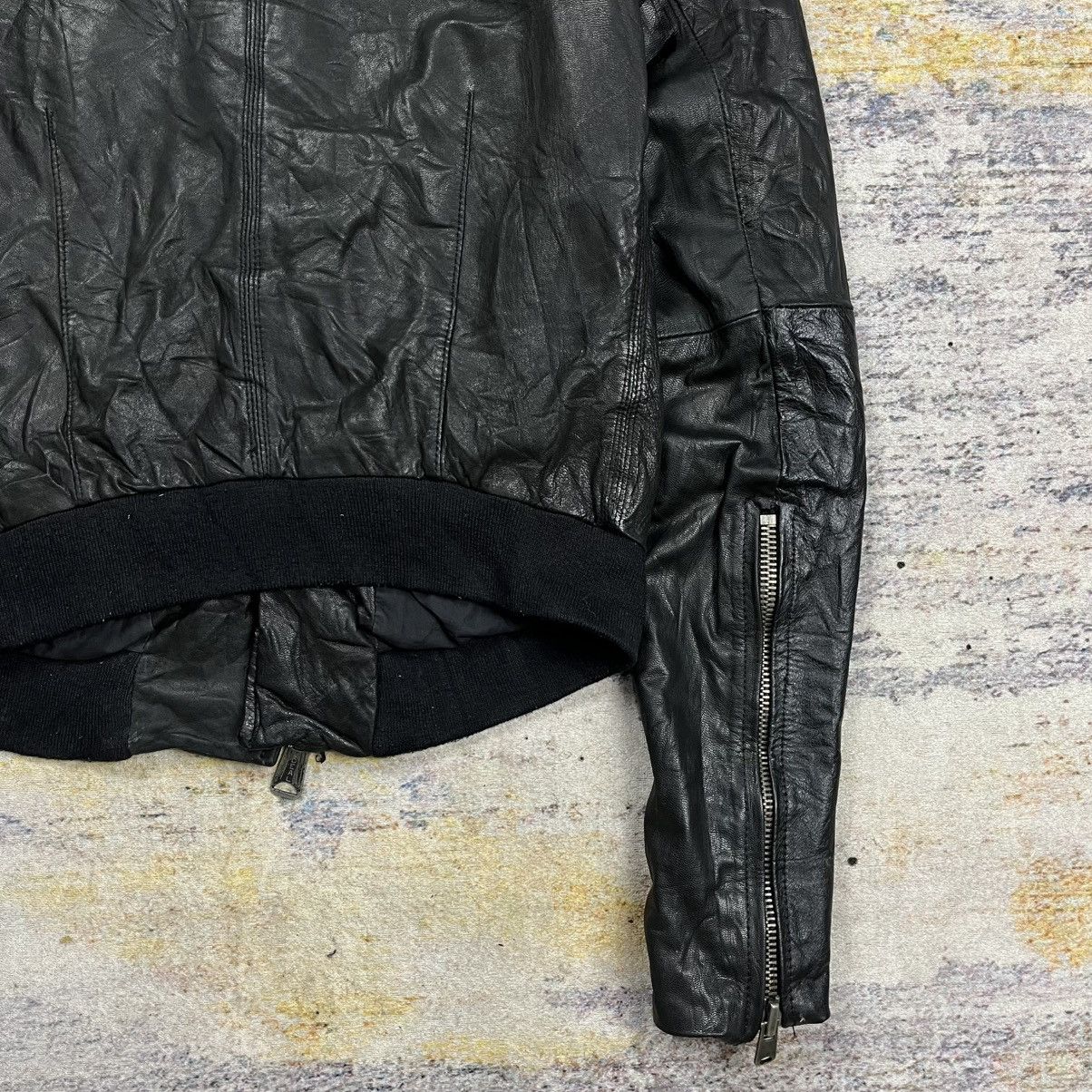 Ekam Buffalo bobs extra long sleeve asymmetrical leather jacket Size US S / EU 44-46 / 1 - 10 Thumbnail