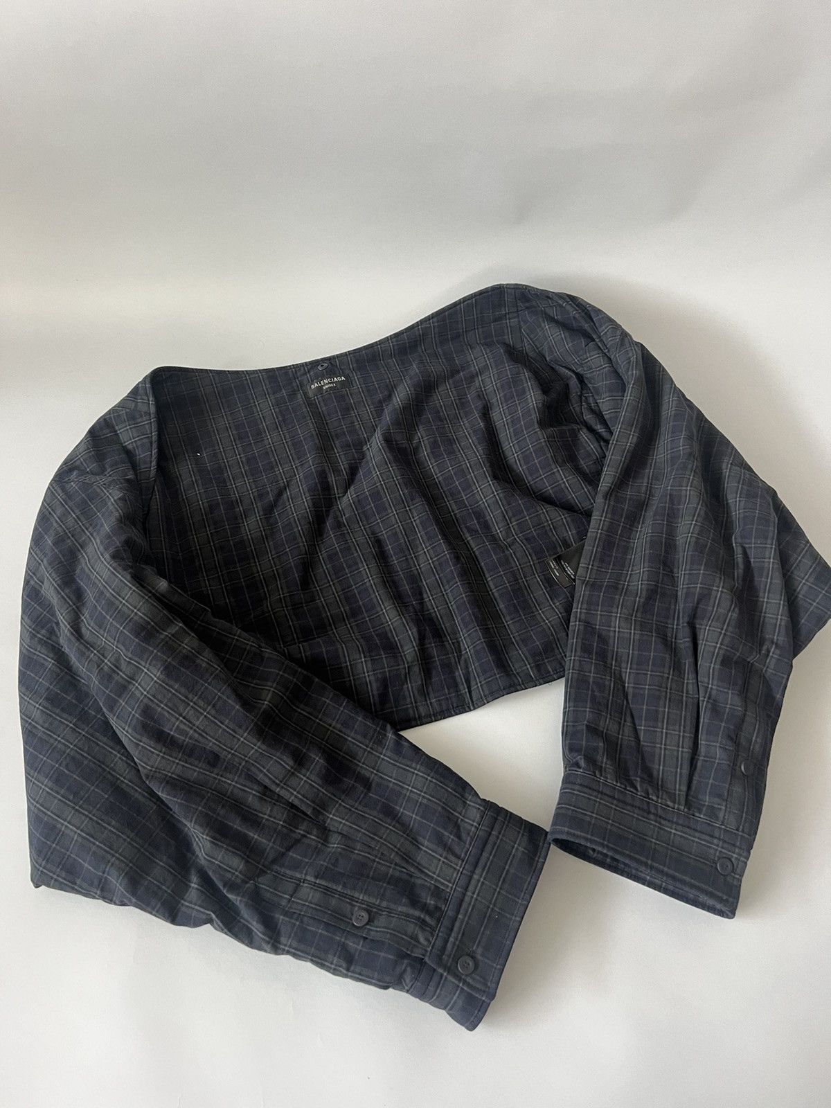 Balenciaga Balenciaga Check Oversized Padded Flannel Shirt Size US XL / EU 56 / 4 - 11 Thumbnail