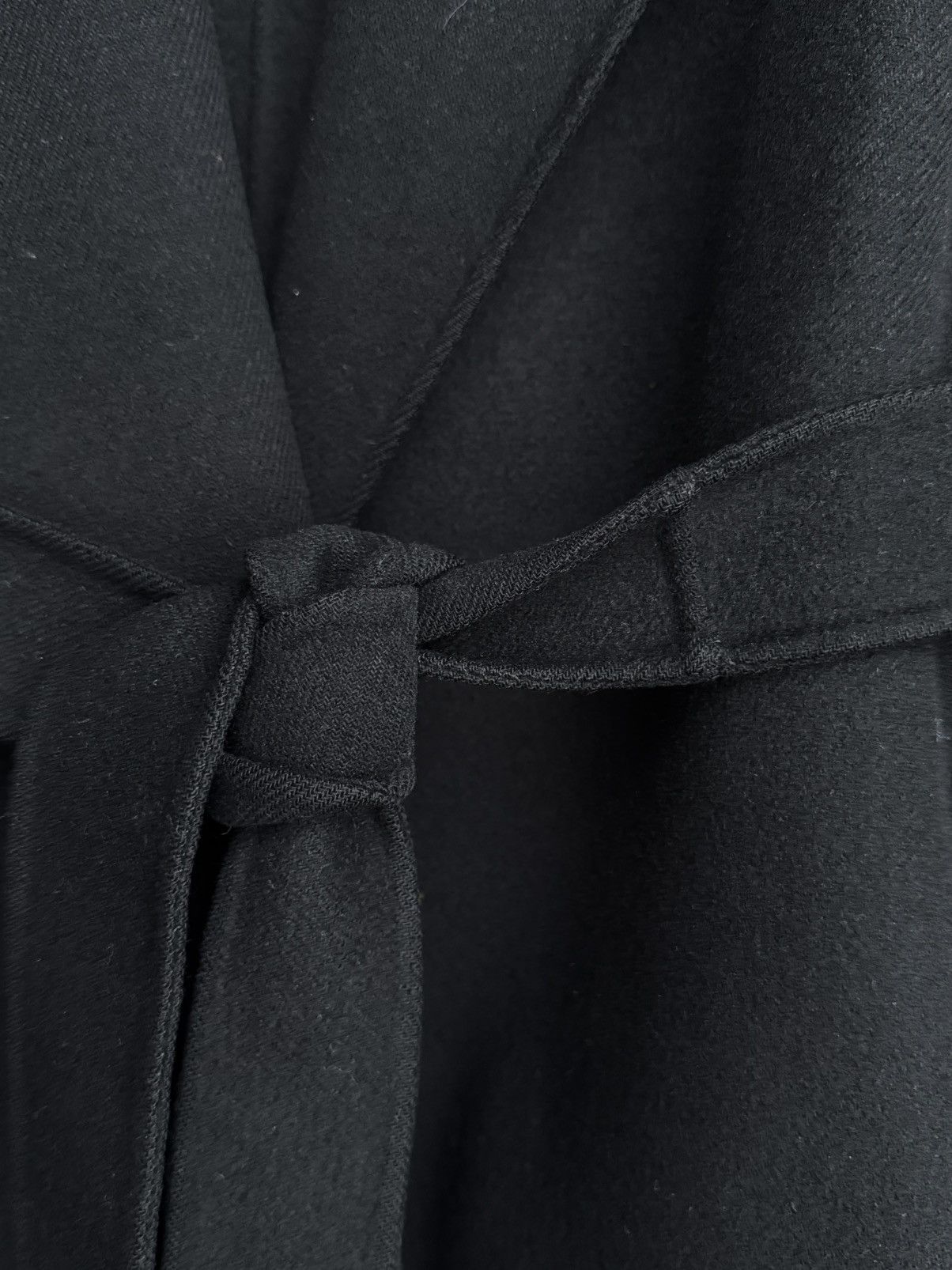 Max Mara S Max Mara Messi Cucito a Mano Wool Coat Black Belted Italy Size XS / US 0-2 / IT 36-38 - 13 Thumbnail