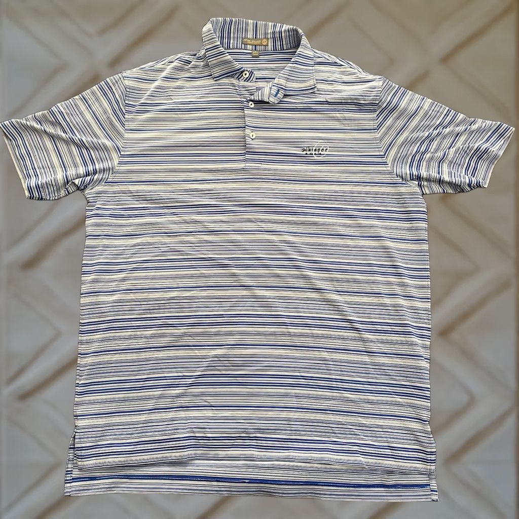 Peter Millar Peter Millar Summer Comfort Polo Mens Large Striped Golf Performance Whisper Rock Size US L / EU 52-54 / 3 - 1 Thumbnail