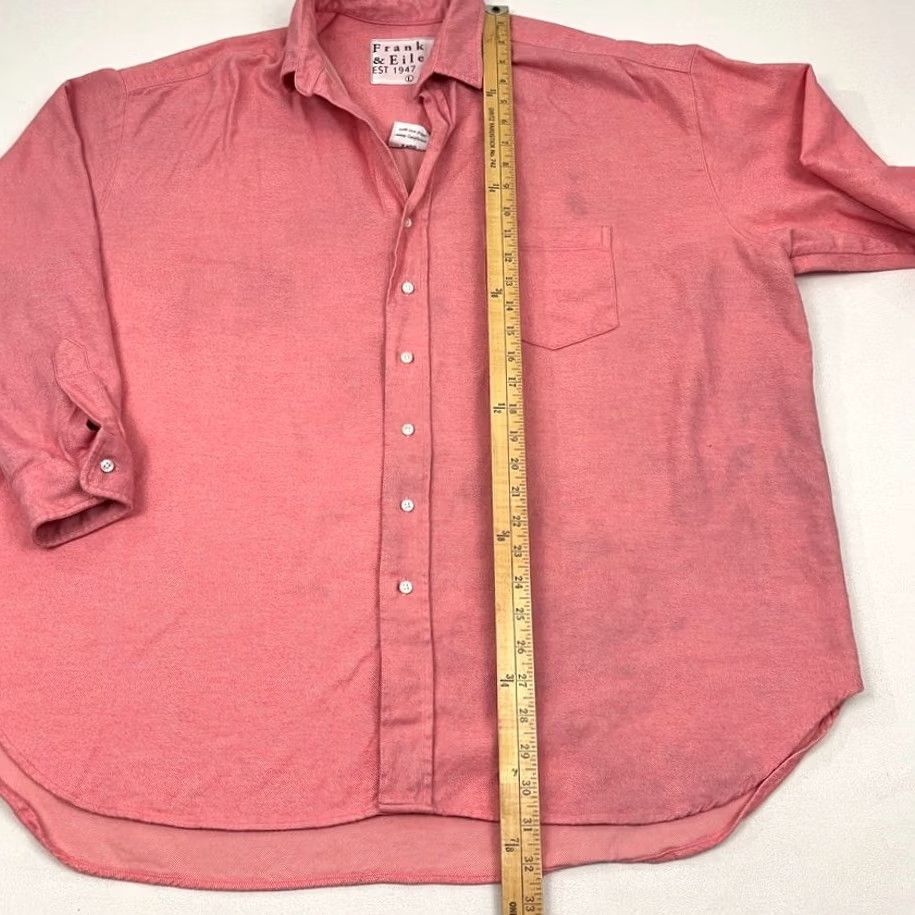 Frank & Eileen VINTAGE Frank & Eileen Shirley Shirt Womens L Oversized Pink Woven Cotton Button Up Prep Size L / US 10 / IT 46 - 6 Thumbnail