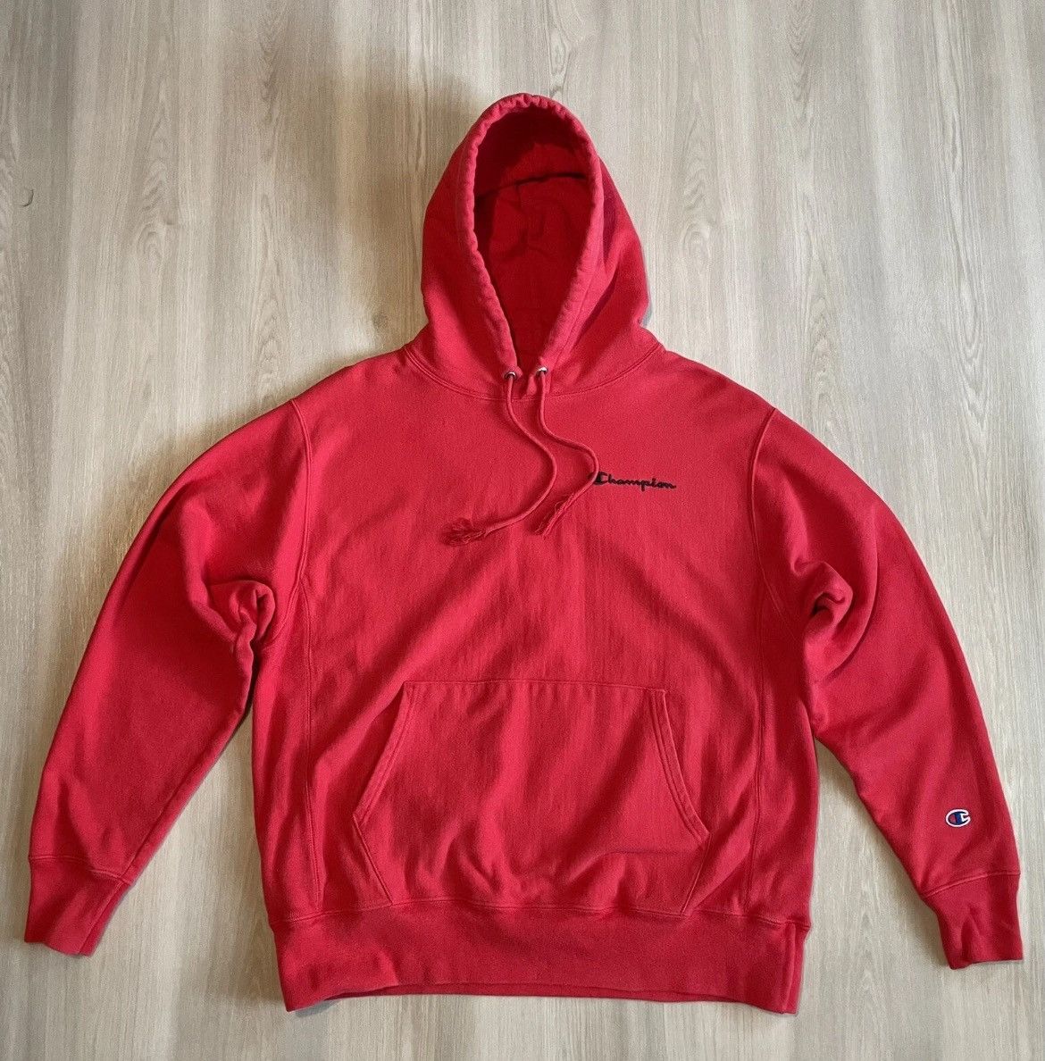 Champion Vintage Champion Red Reverse Weave Pullover Hoodie Mens L Size US L / EU 52-54 / 3 - 1 Thumbnail