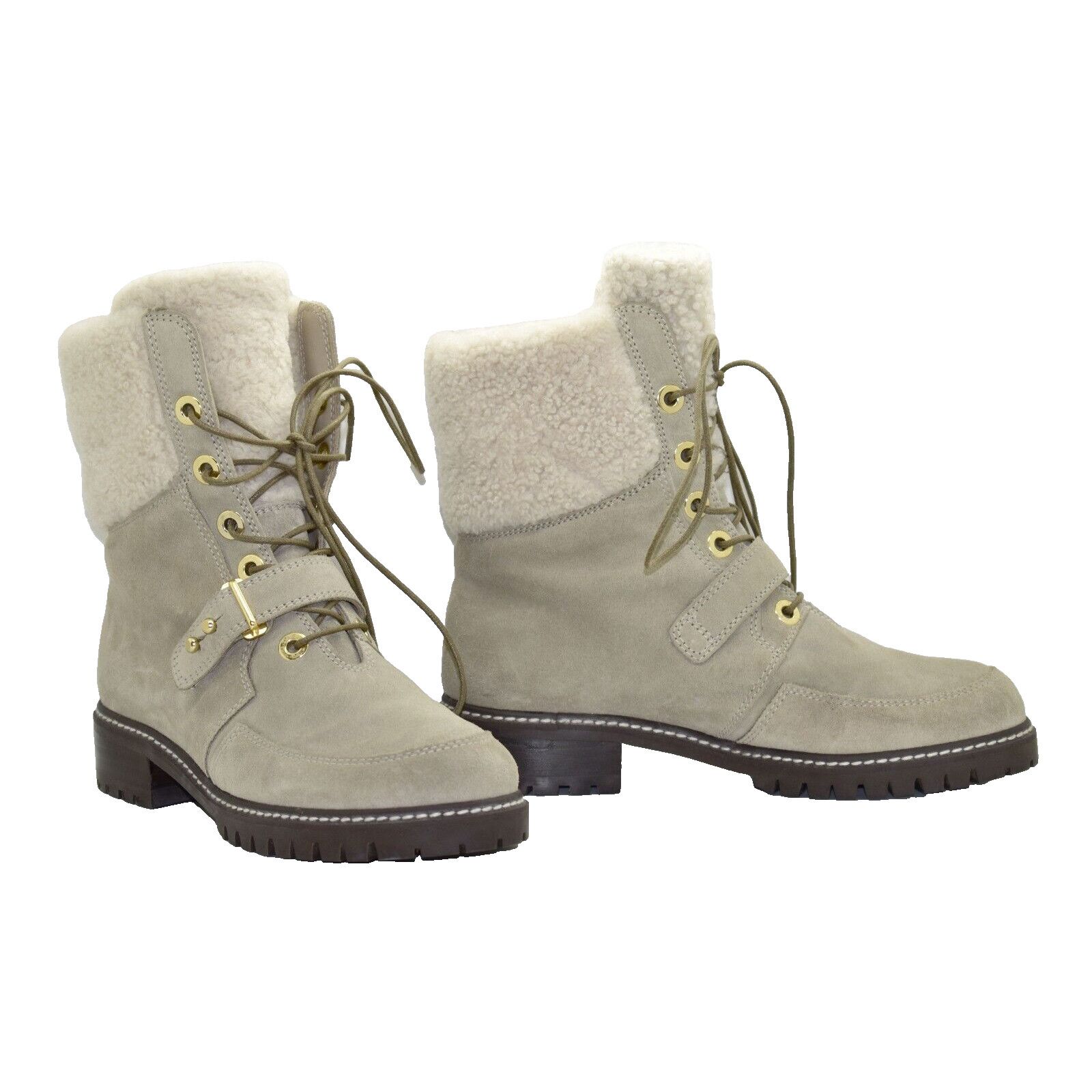 Stuart Weitzman STUART WEITZMAN Ash Suede Faux Fur Lace Up Boot Shoes Size 5 Size US 5 / IT 35 - 1 Thumbnail