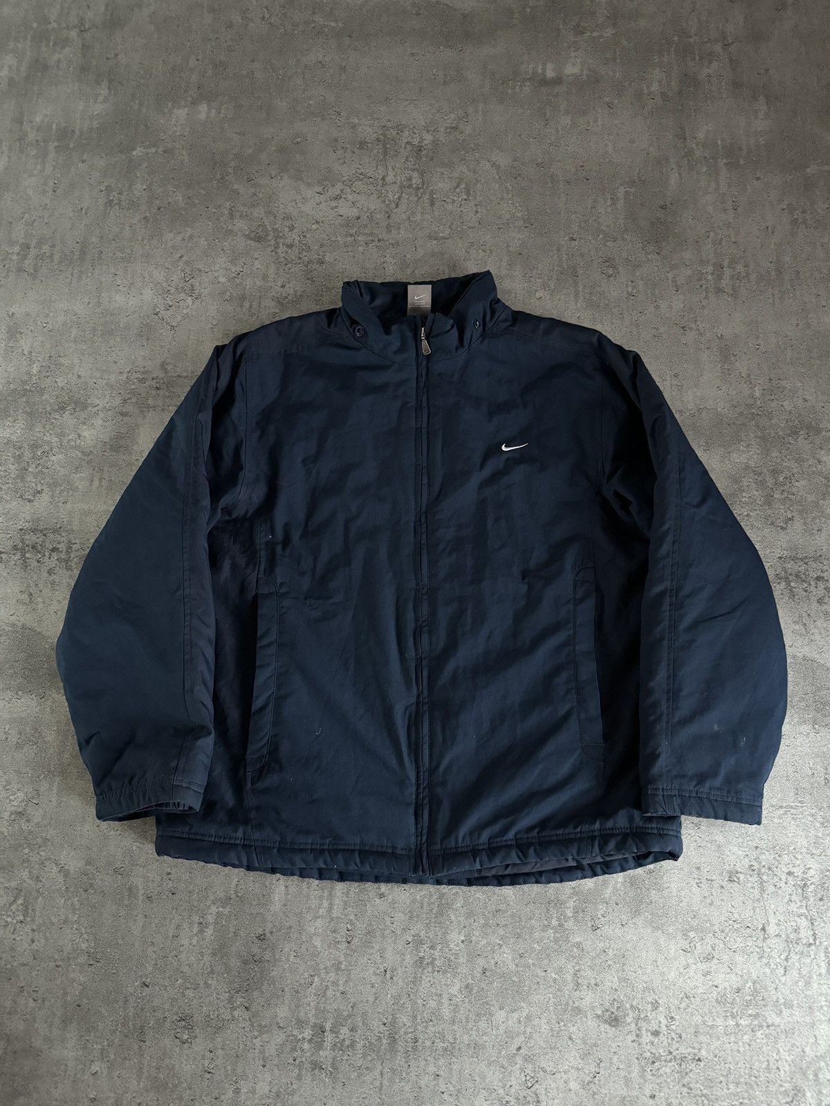 Nike × Vintage Nike Vintage 00s Swoosh Jacket big logo boxy navy rap y2k Size US L / EU 52-54 / 3 - 4 Thumbnail