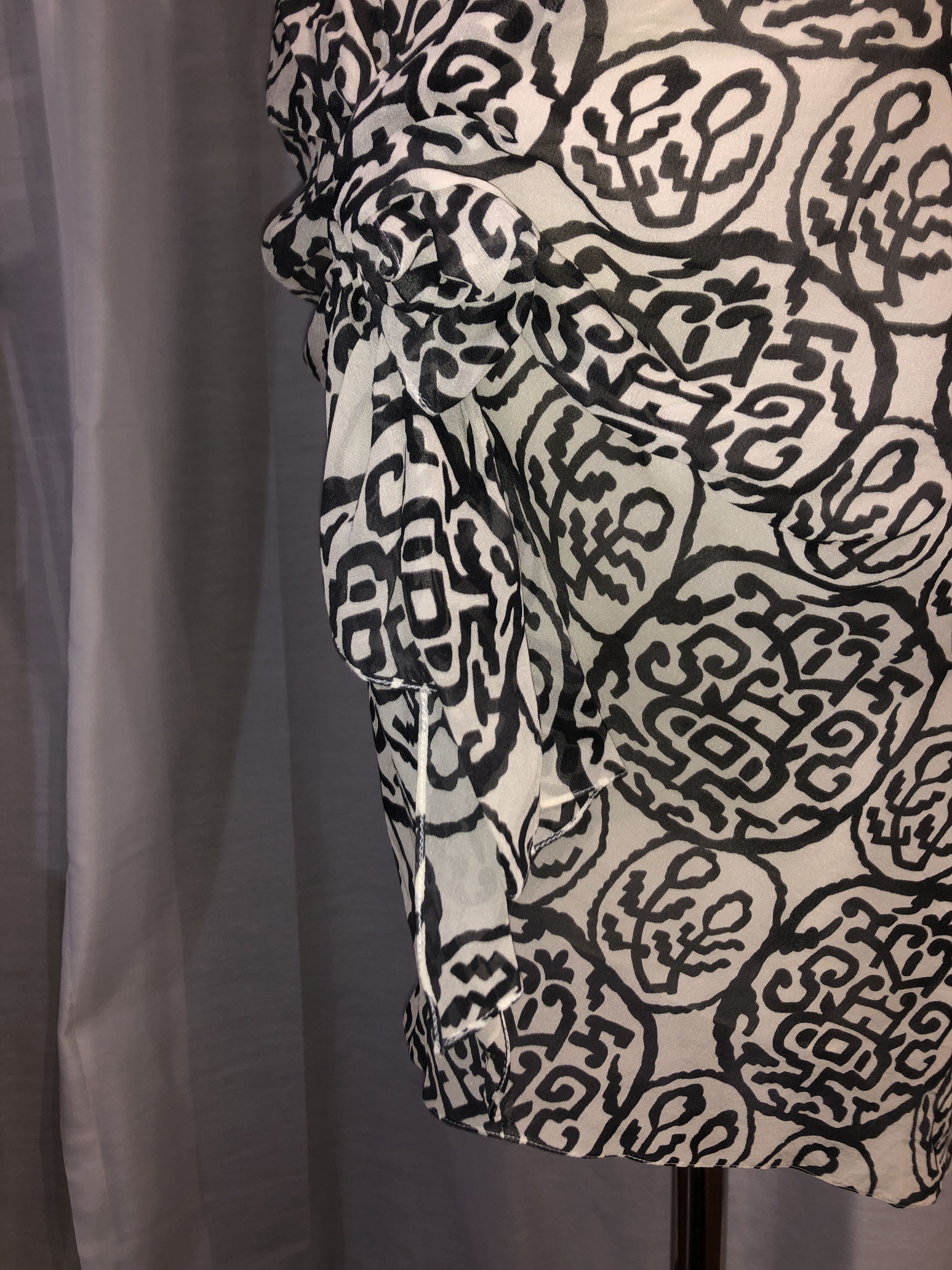 John Galliano Draped Asymmetric Printed Silk Skirt Size 27" / US 4 / IT 40 - 12 Thumbnail
