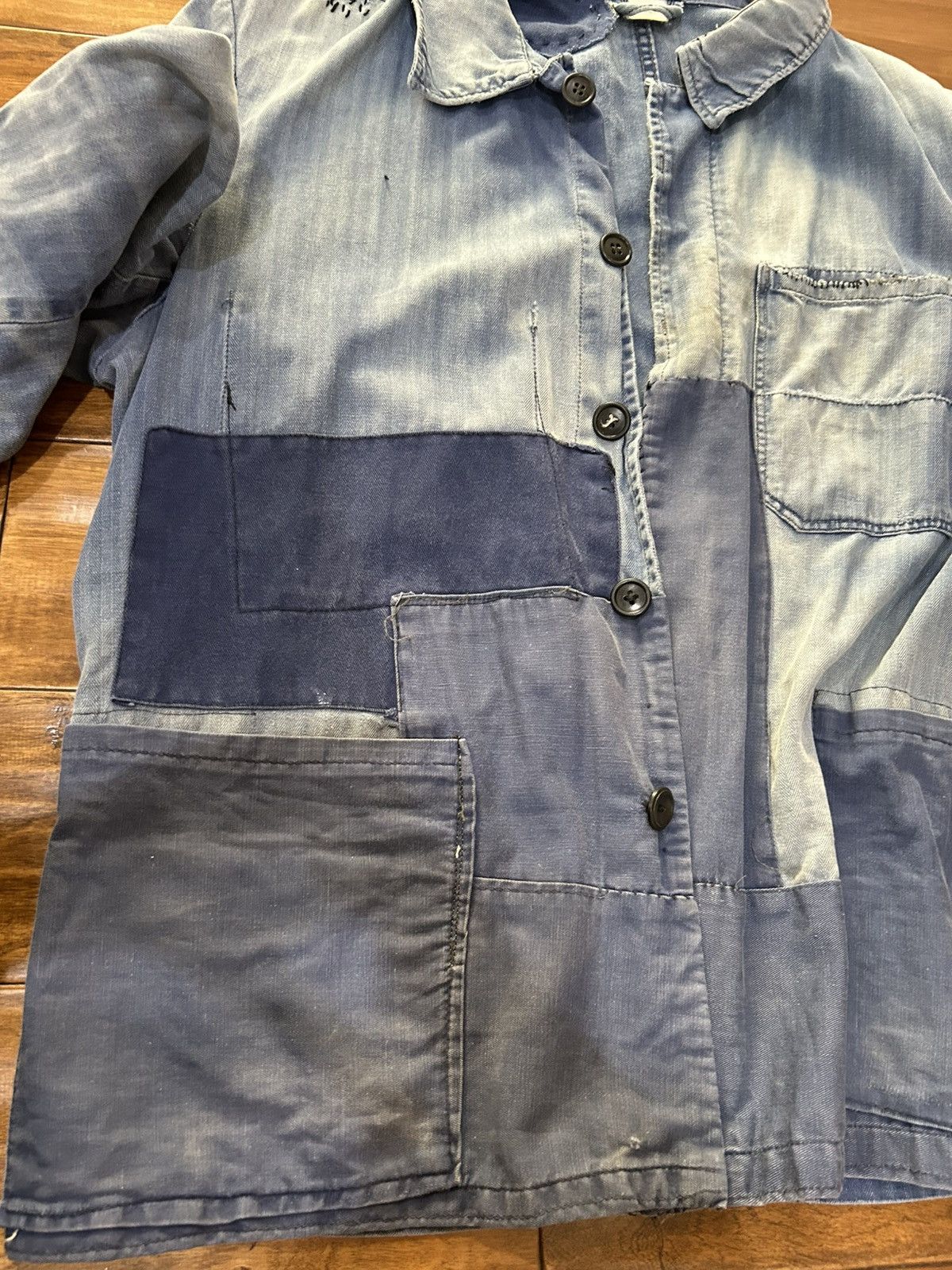 Vintage Vintage 1930s French Baumwolle Patchwork Button-Up Size US M / EU 48-50 / 2 - 5 Thumbnail
