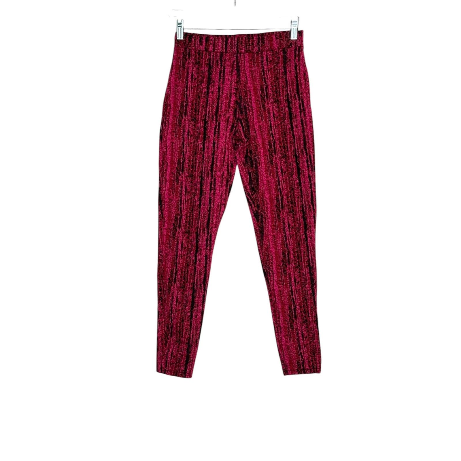 Zara ZARA pink black textured leggings size small Size 26" / US 2 / IT 38 - 9 Thumbnail