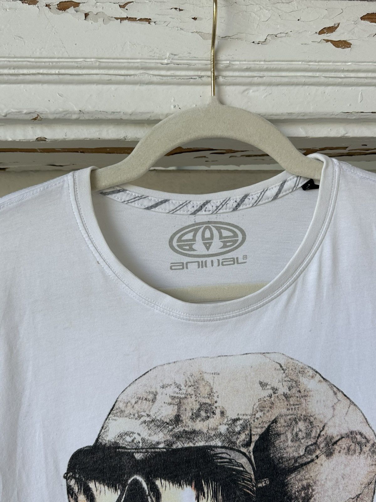 Vintage Vintage Animal White Printed Skull T-shirt Size US M / EU 48-50 / 2 - 4 Thumbnail