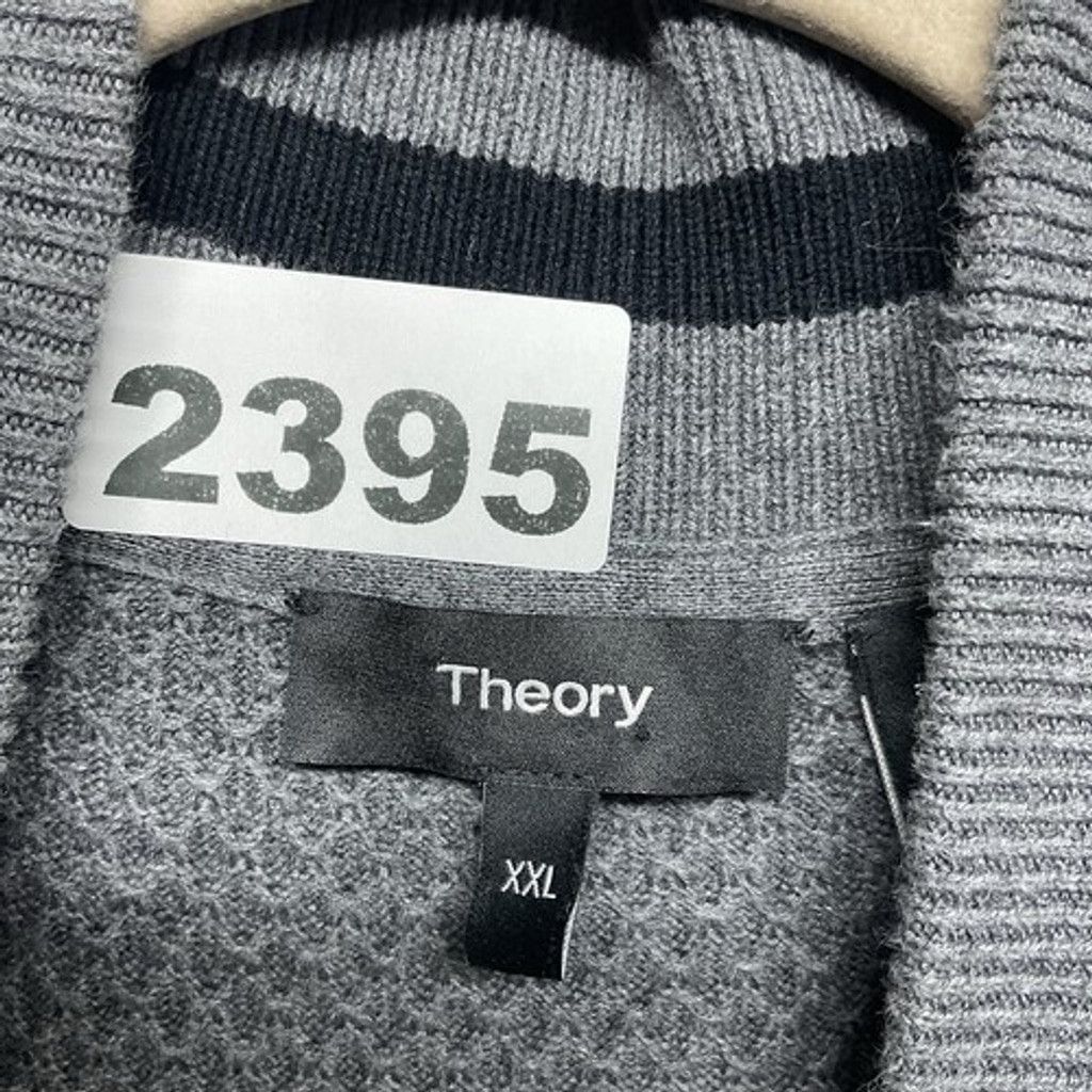 Theory Theory Gray Waverly Waffle Textured Full Zip Cardigan Men2XL Size US XXL / EU 58 / 5 - 2 Thumbnail