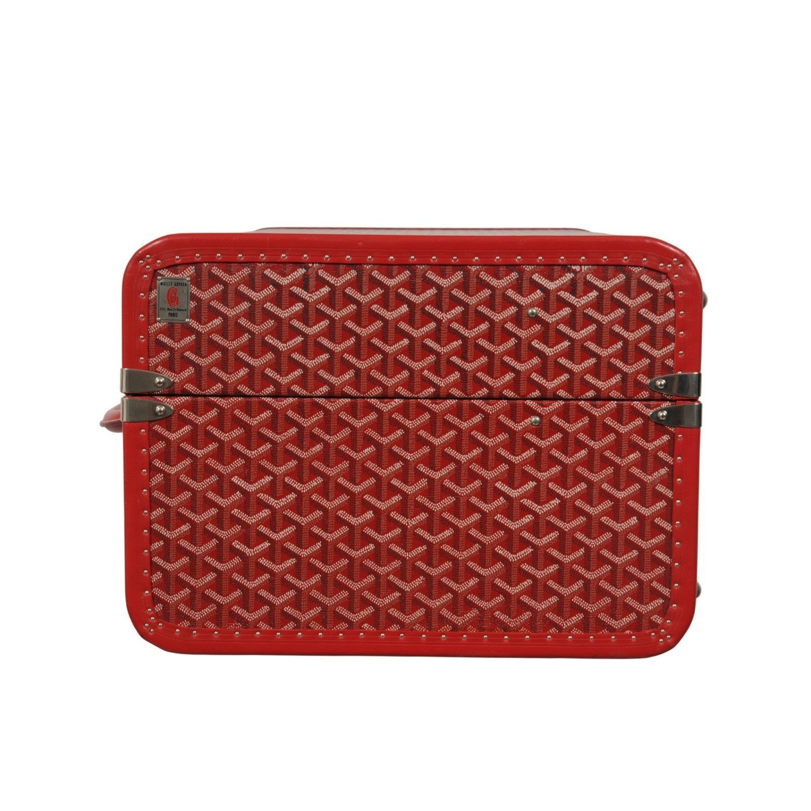 Goyard Rouge Red Compartmented Travel Trunk Palladium Carry Size ONE SIZE - 8 Thumbnail