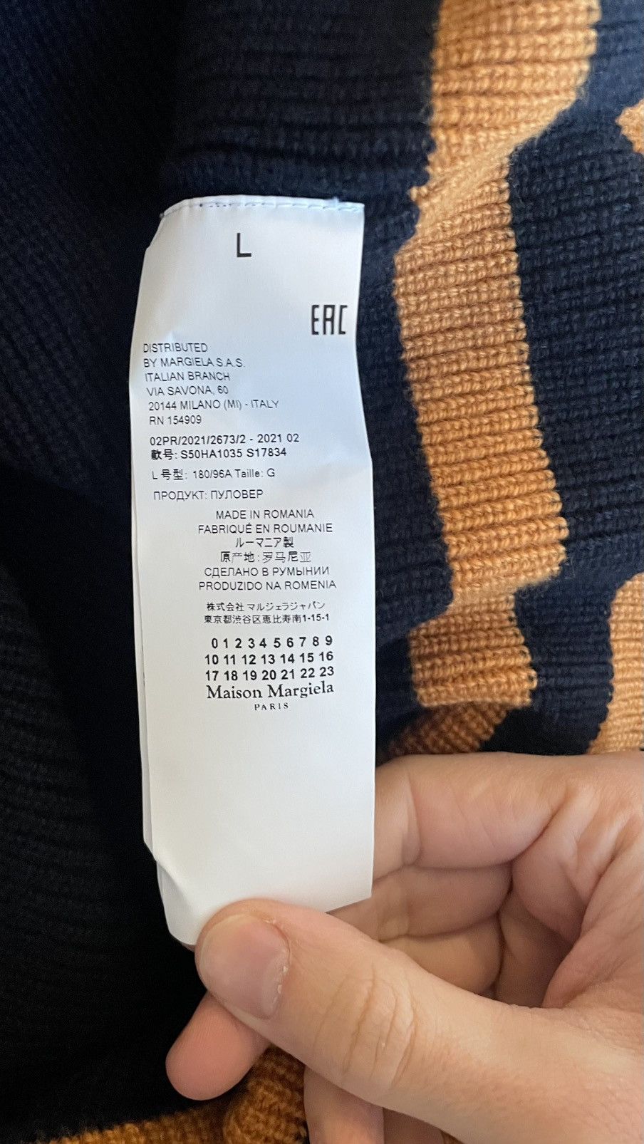 Maison Margiela A/W 21 ‘Sailor Collar’ Ribbed Knit Sweater Size US M / EU 48-50 / 2 - 11 Thumbnail
