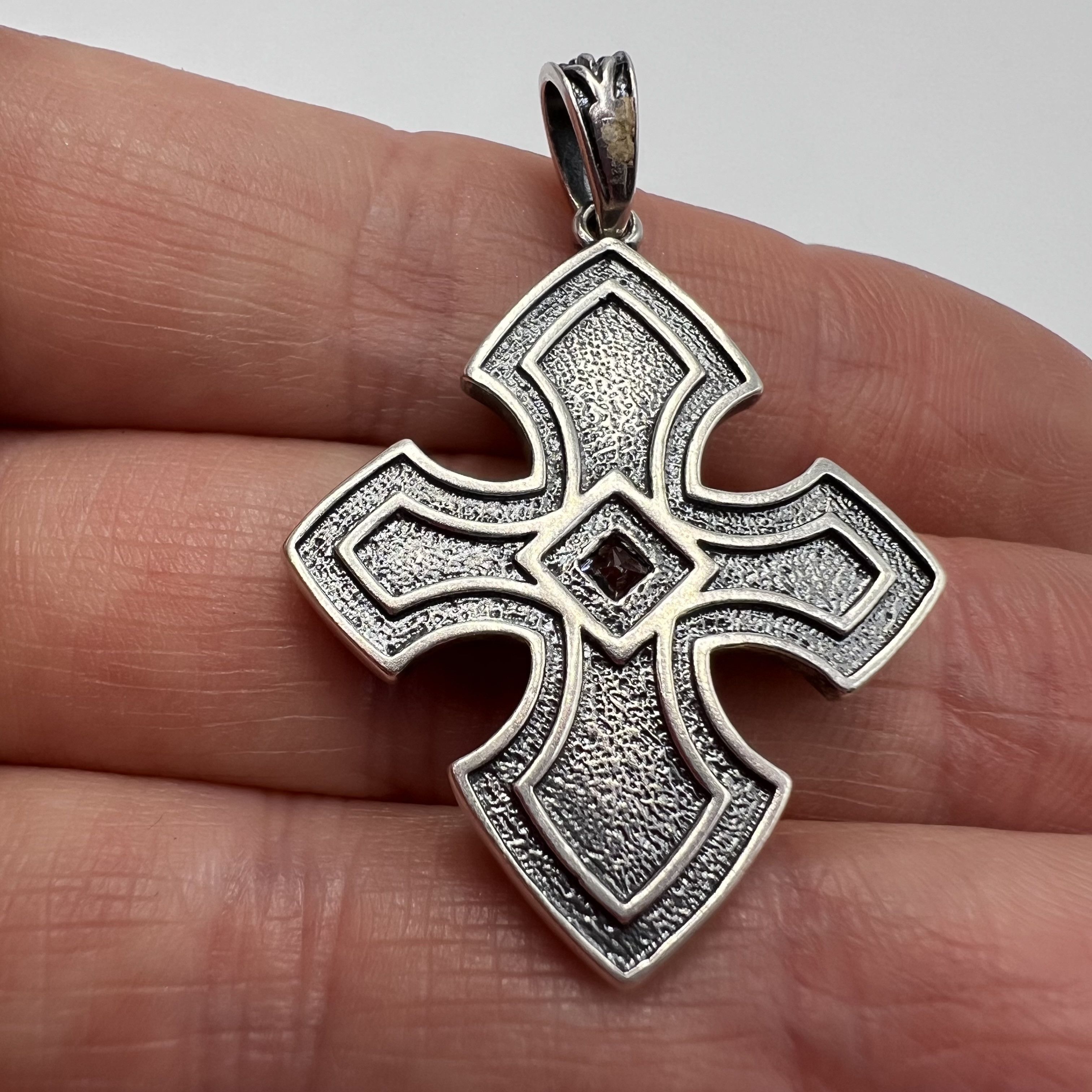 Vintage Vintage Used Pendant Cross Sterling Silver 925 6.58gr Size ONE SIZE - 9 Thumbnail