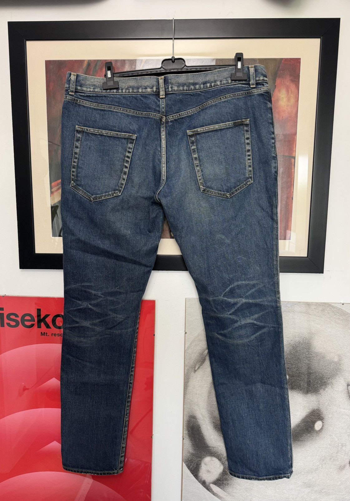 Saint Laurent Paris Saint Laurent D02 Designer Skinny Jeans Big Size Blue Denim Size US 38 / EU 54 - 2 Thumbnail