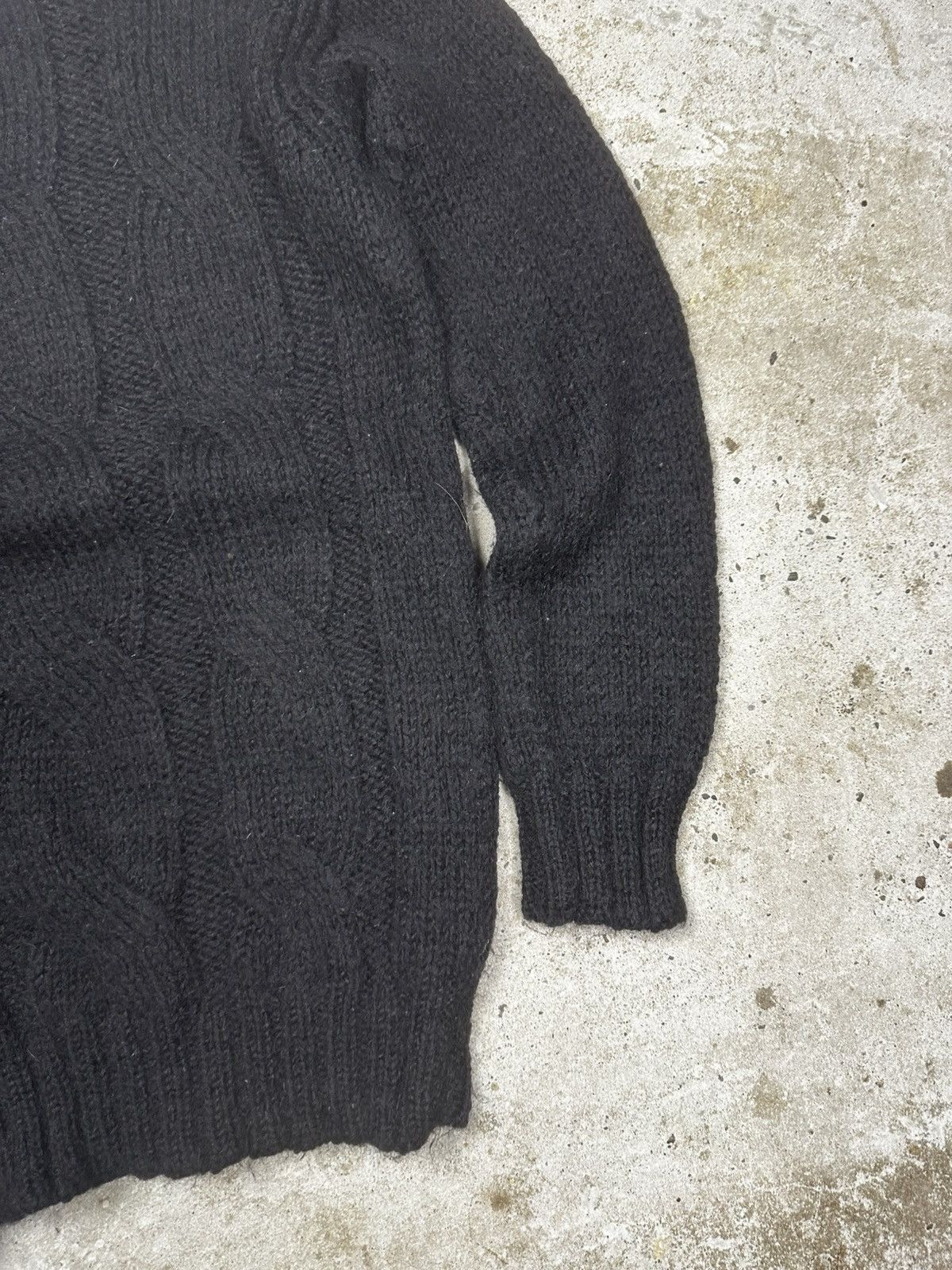 Prada Wool & Mohair Black Cable Knit Sweater Jumper