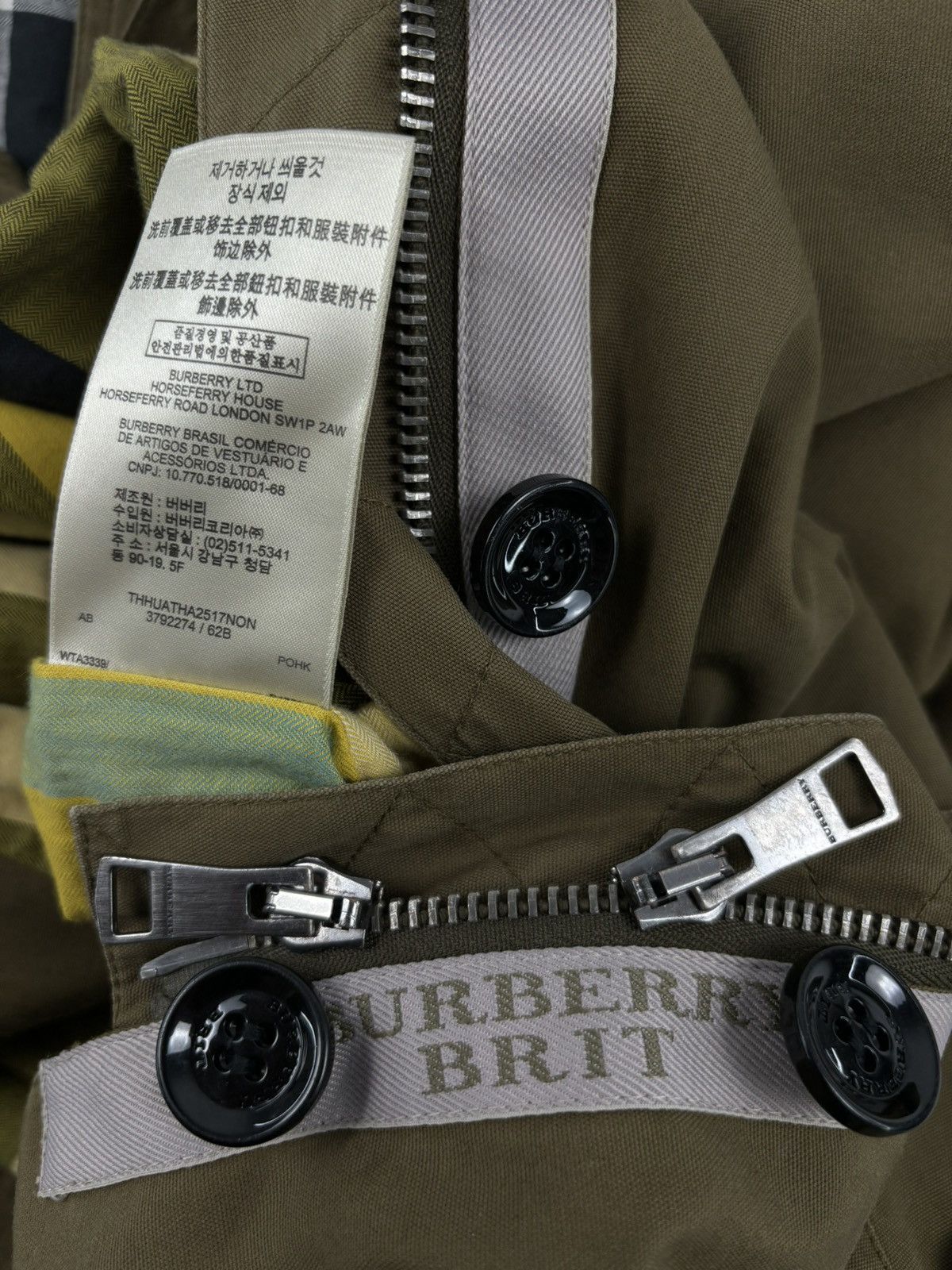 Burberry × Burberry Prorsum × Designer BRIT Nova Check Khaki Coat Hooded Trench Zip Jacket Bomber USA 4 UK 6 Size S / US 4 / IT 40 - 18 Thumbnail