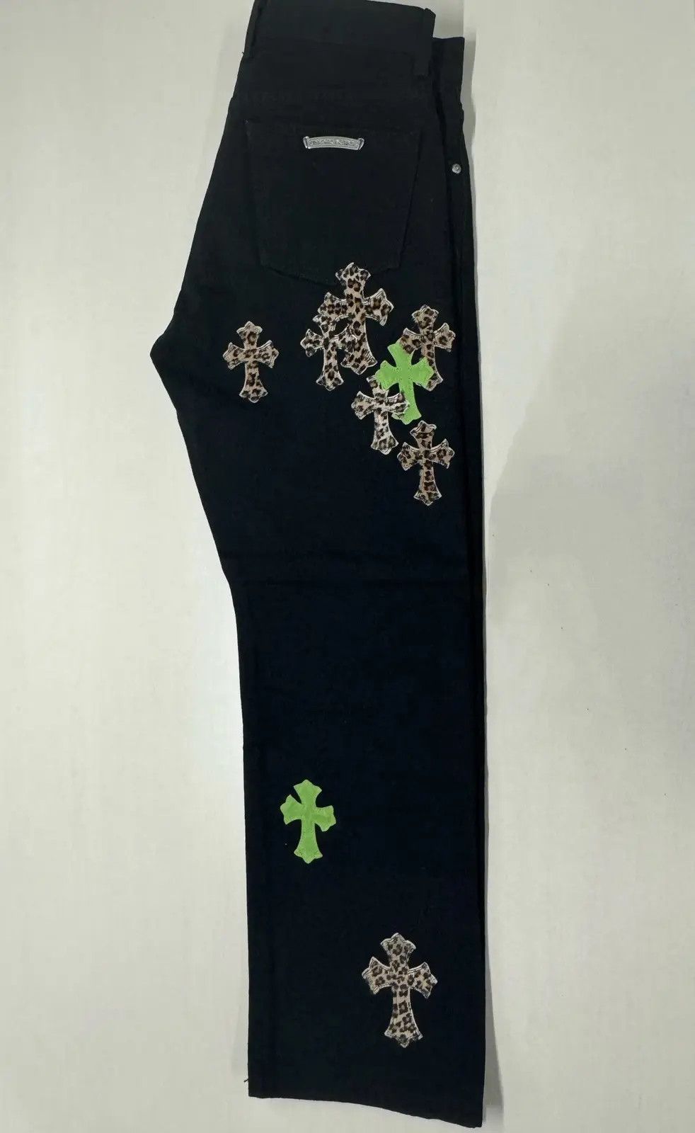 Chrome Hearts Chrome Hearts Leopard Green Leather Cross Patch Jeans Size US 34 / EU 50 - 13 Thumbnail
