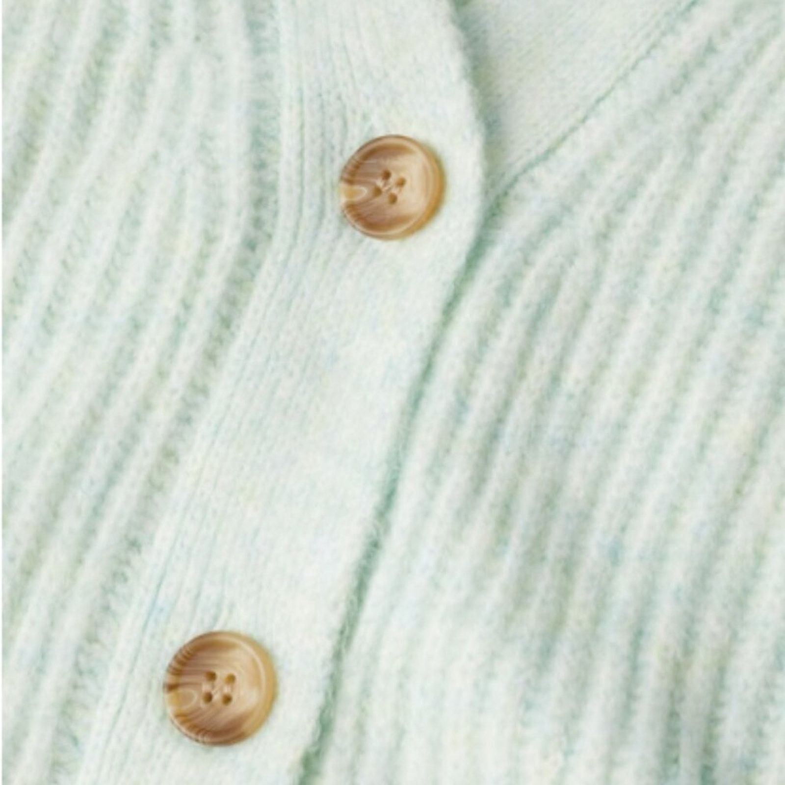 Mango Mango Ribbed Knit Aqua Green Cardigan Sweater NWT Plus 3XL Size 3XL / US 20-22 - 9 Thumbnail