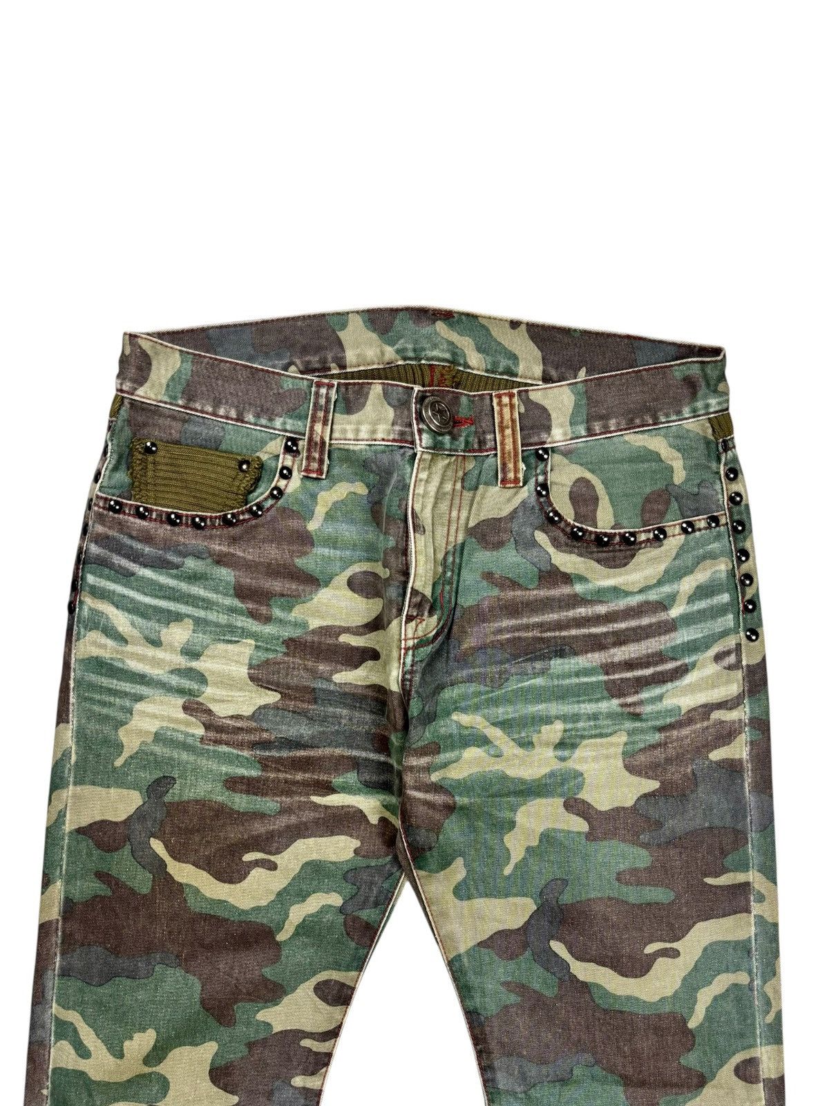 Japanese Brand Archive Led Rechwe - Studded Camo Flared Denim Size US 30 / EU 46 - 5 Thumbnail