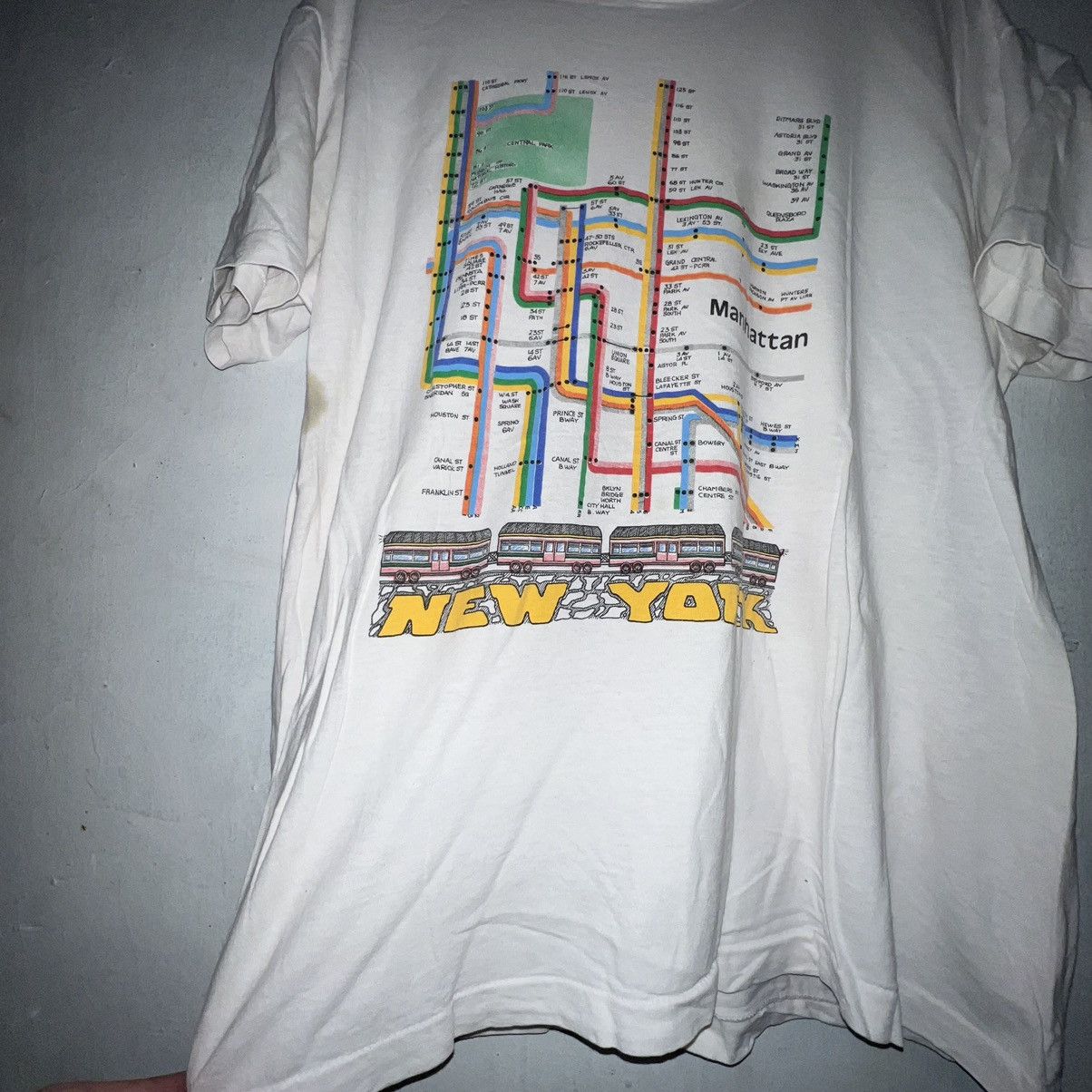 Vintage 80s Vintage Metro New York Graffiti Manhattan Train Size US XL / EU 56 / 4 - 3 Thumbnail