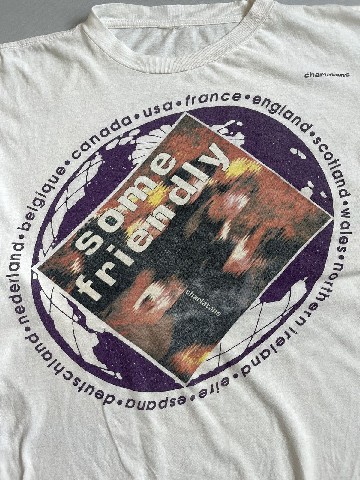 Band Tees × Vintage Vintage 90s Single Stitch Charlatans Some Friendly T-shirt Size US XL / EU 56 / 4 - 2 Thumbnail