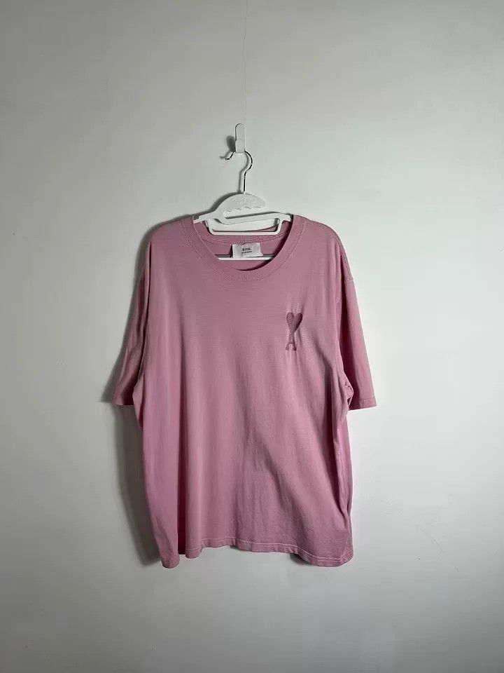 AMI Ami Pink Embroidered Short Sleeve Size M / US 6-8 / IT 42-44 - 1 Thumbnail
