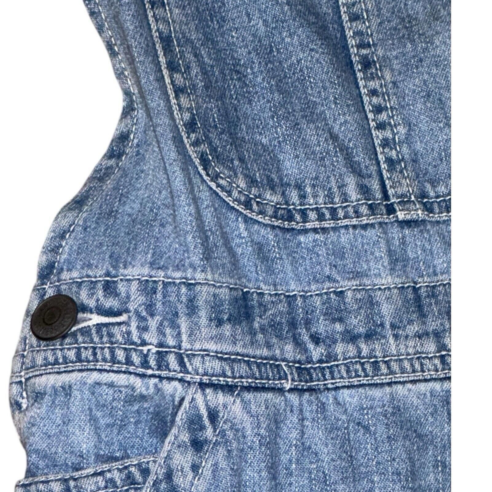 Designer Vintage American Eagle Boyfriend Bib Overalls Sz L Blue Size 36" / US 14 / IT 50 - 3 Thumbnail