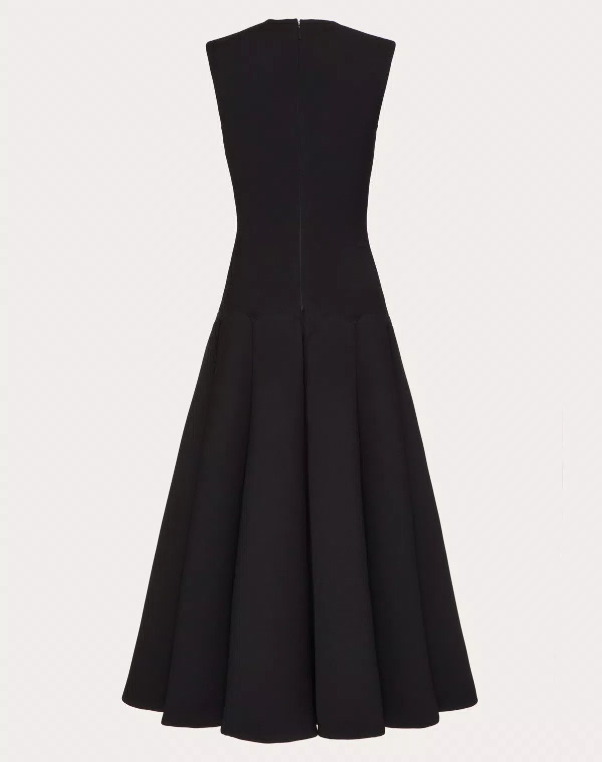 Valentino o1s1wg110426 Luxury Crepe Midi Dress in Black Size L / US 10 / IT 46 - 3 Thumbnail