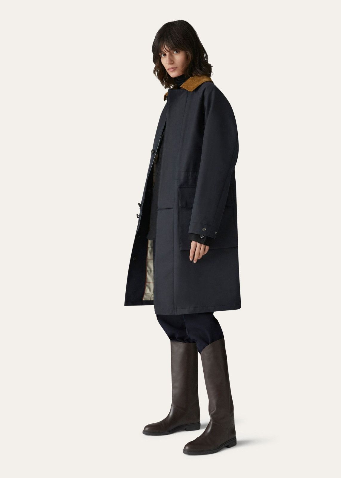 Loro Piana o1srvl11e0126 FAN4202 Horsey Long Jacket in Navy Size S / US 4 / IT 40 - 7 Thumbnail