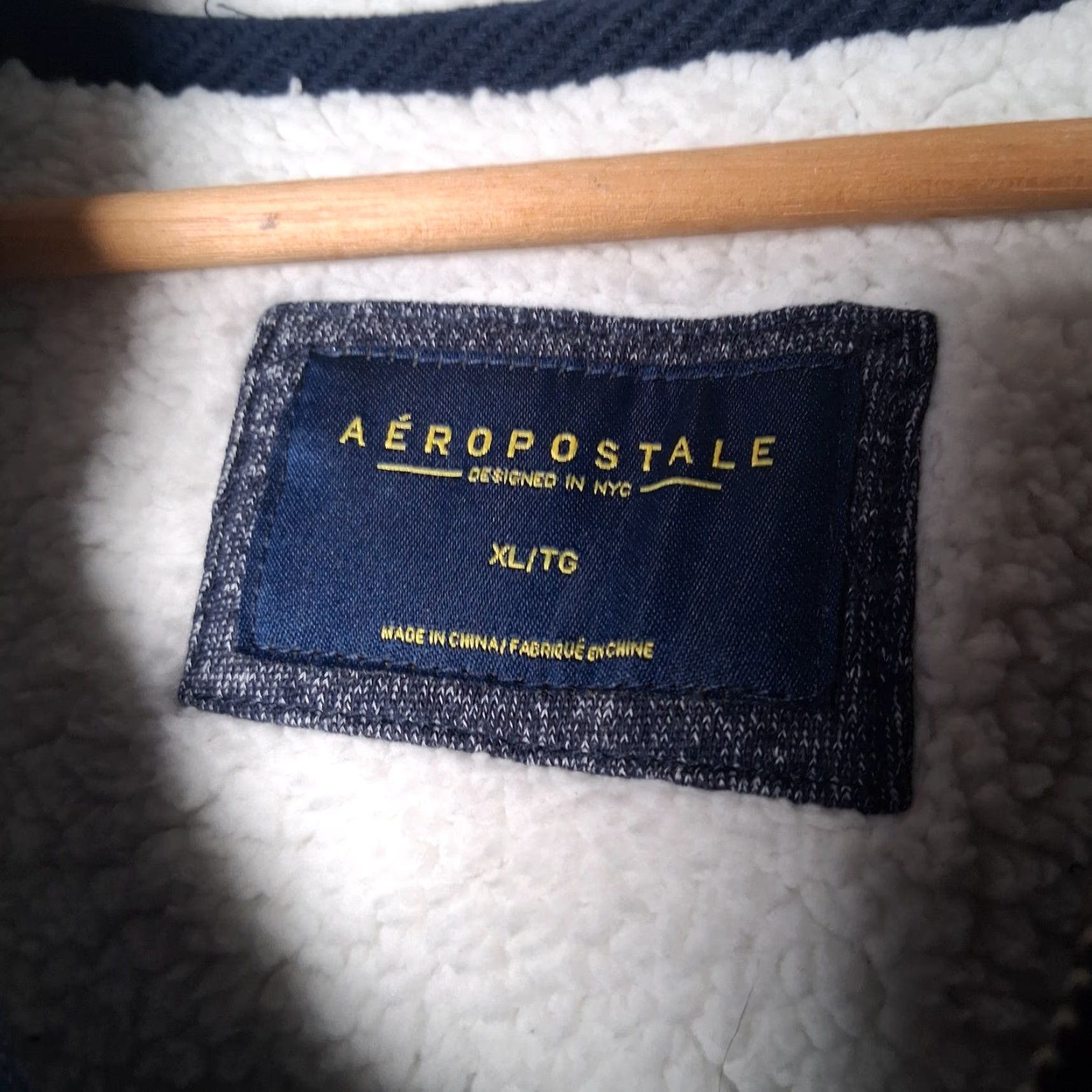 Aeropostale Aeropostale Hoodie Men XL Blue Full Zip Sherpa Lined Pockets Embroidered Knit Fly Aero A87 New York Athleisure Winter Fall Spring Cozy Warm Size US XL / EU 56 / 4 - 4 Thumbnail