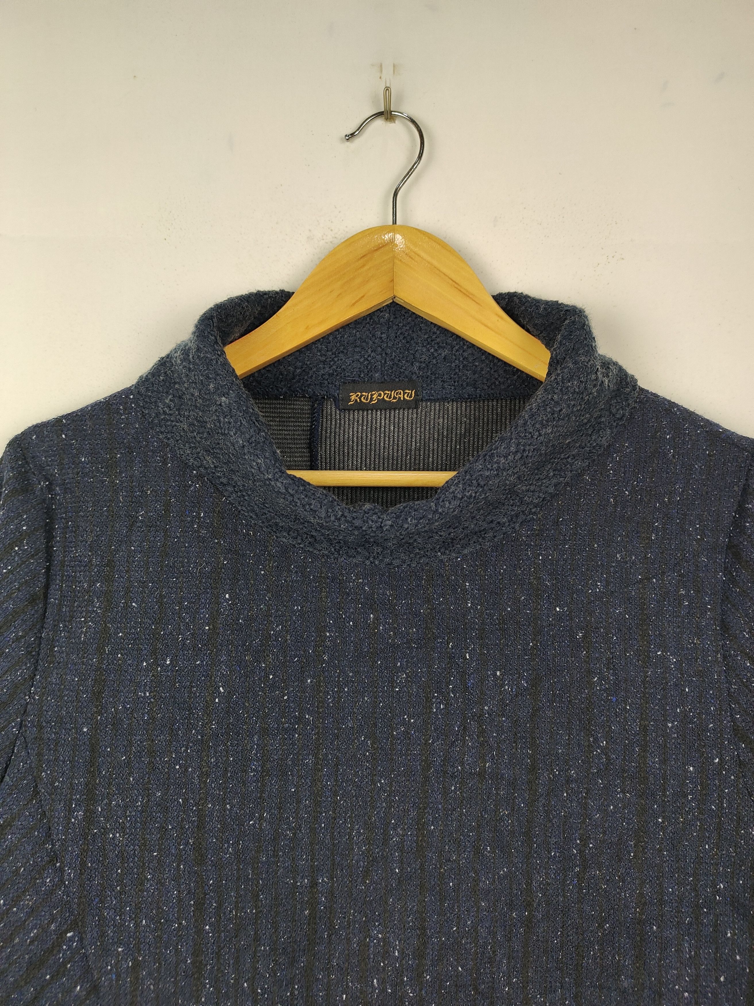 Japanese Brand Rupuau Indigo Slubby Turtleneck Sweater Like Kapital Size US M / EU 48-50 / 2 - 2 Thumbnail
