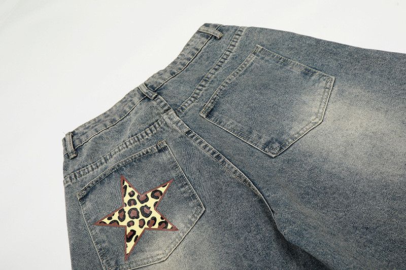 Vintage Men's American Retro Leopard Print Wide-Leg Jeans Size US 32 / EU 48 - 5 Thumbnail