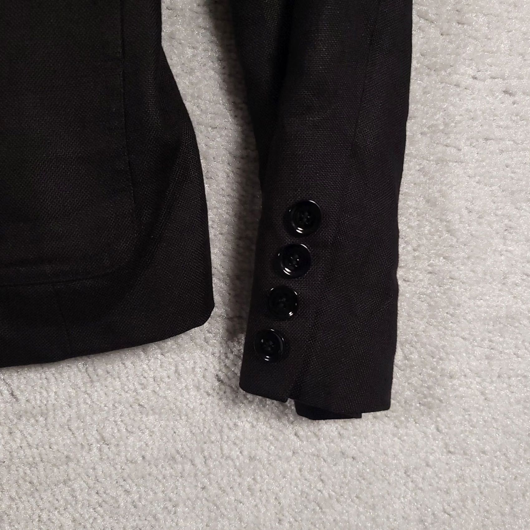 Talbots VINTAGE Talbots Blazer Womens 8 Black Linen Petite Button Front Career Jacket Pockets Size M / US 6-8 / IT 42-44 - 5 Thumbnail