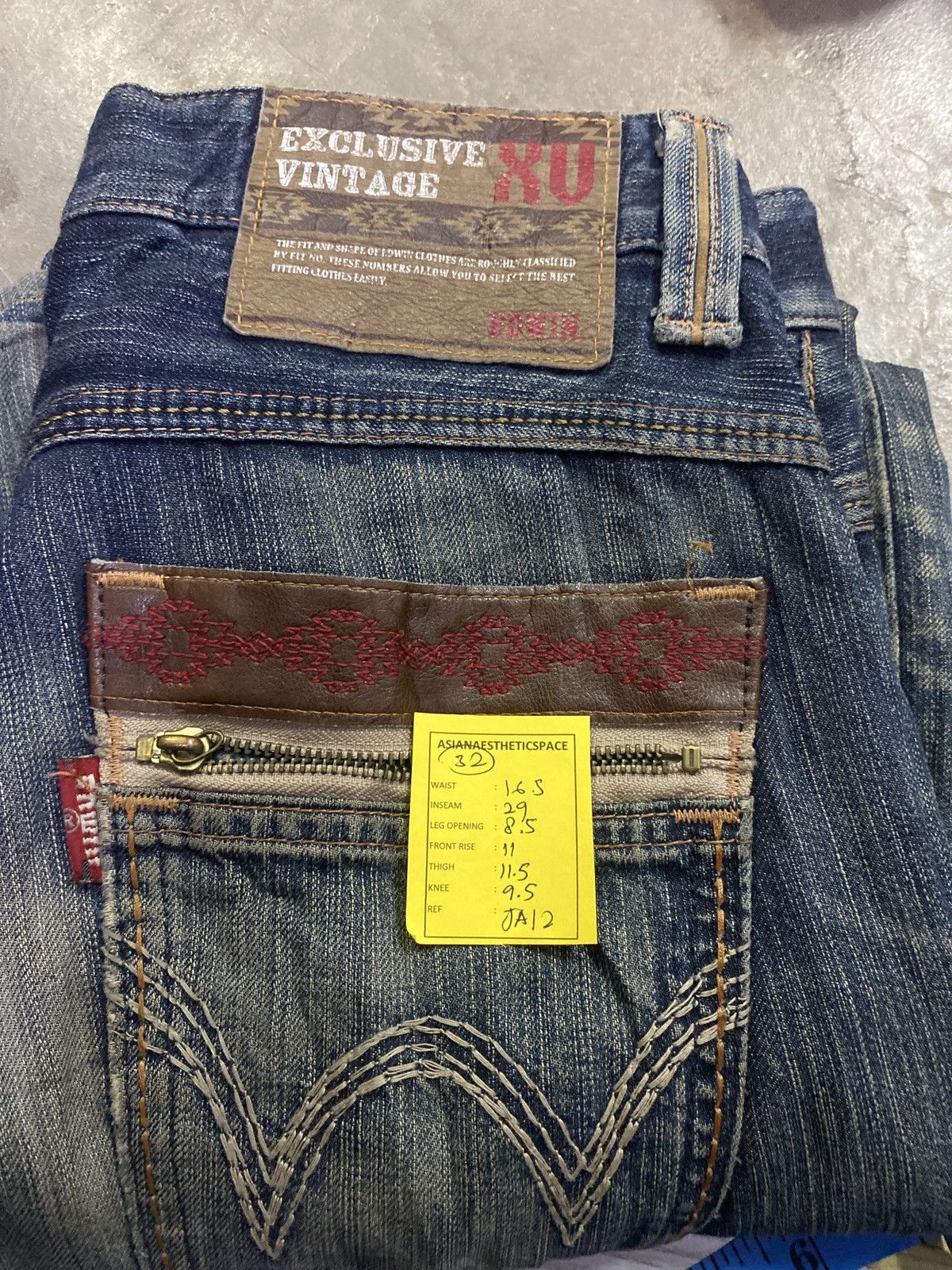 If Six Was Nine × Japanese Brand × Le Grande Bleu (L.G.B.) Edwin XV Japan Distressed Mud Washed Dirty Loose Fit Size US 32 / EU 48 - 14 Thumbnail