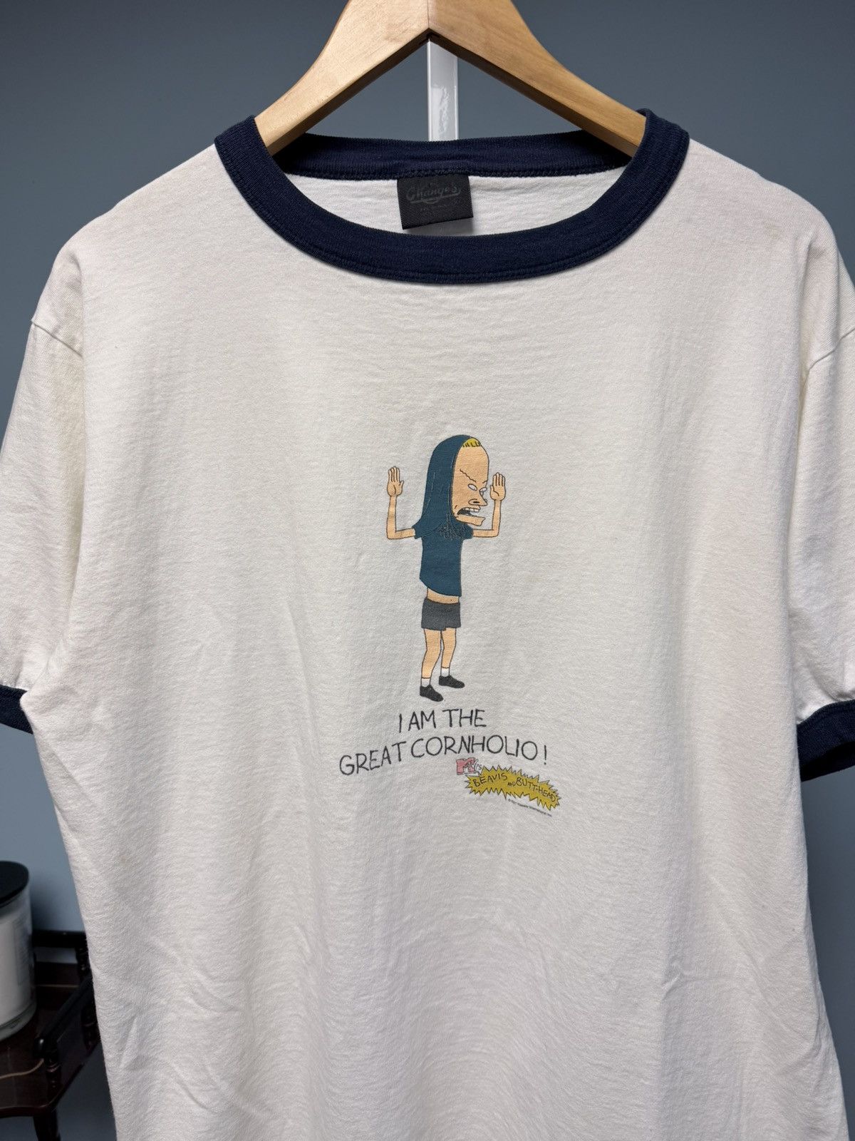 Changes Beavis and Butthead “Cornholio” Vintage Promo Ringer Tee Size US XL / EU 56 / 4 - 3 Thumbnail
