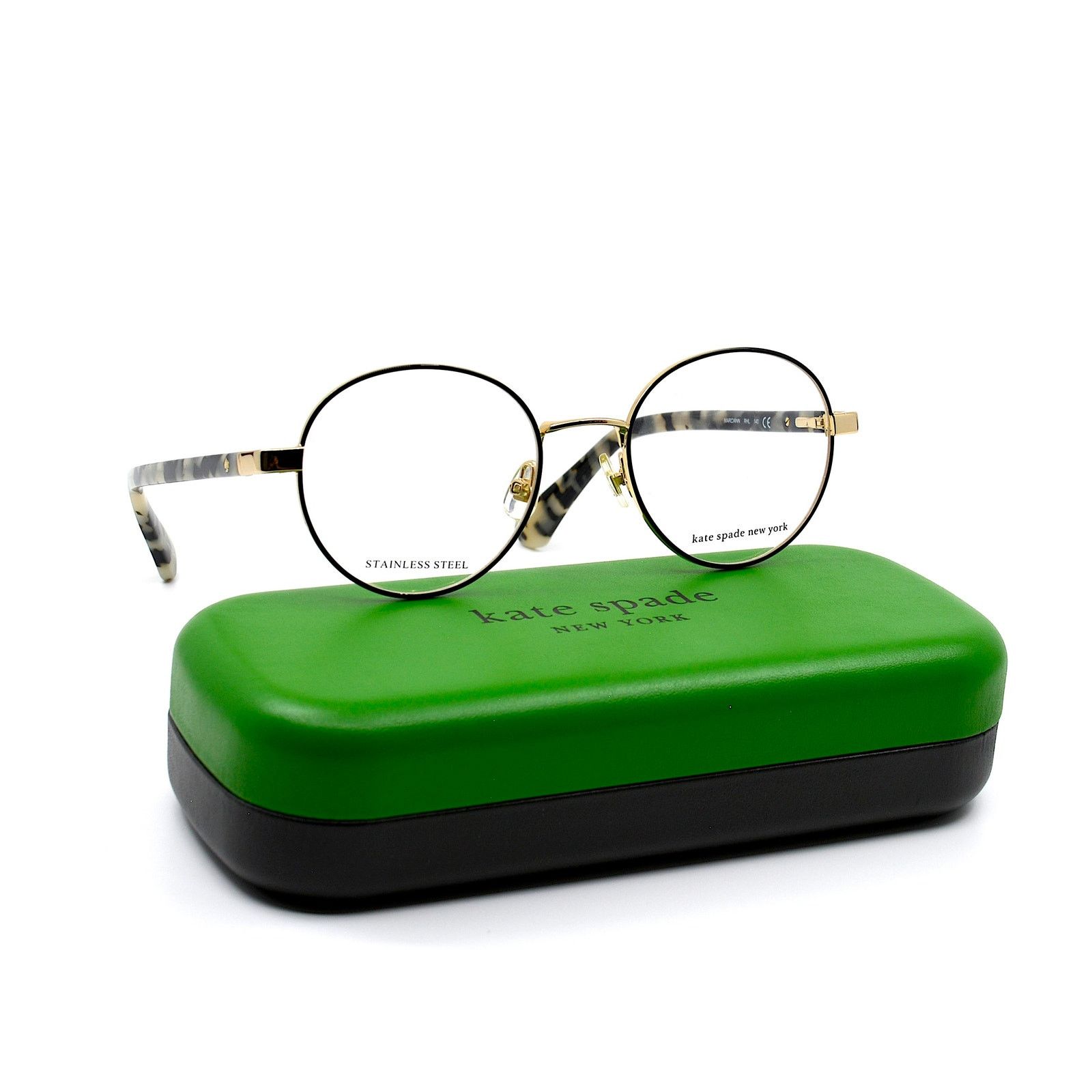 Kate Spade NEW KATE SPADE MARCIANN RHL BROWN GOLD EYEGLASSES FRAME Size ONE SIZE - 7 Thumbnail