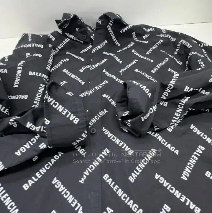 Balenciaga Balenciaga Black Print Long Sleeve Shirt. Size US M / EU 48-50 / 2 - 9 Thumbnail