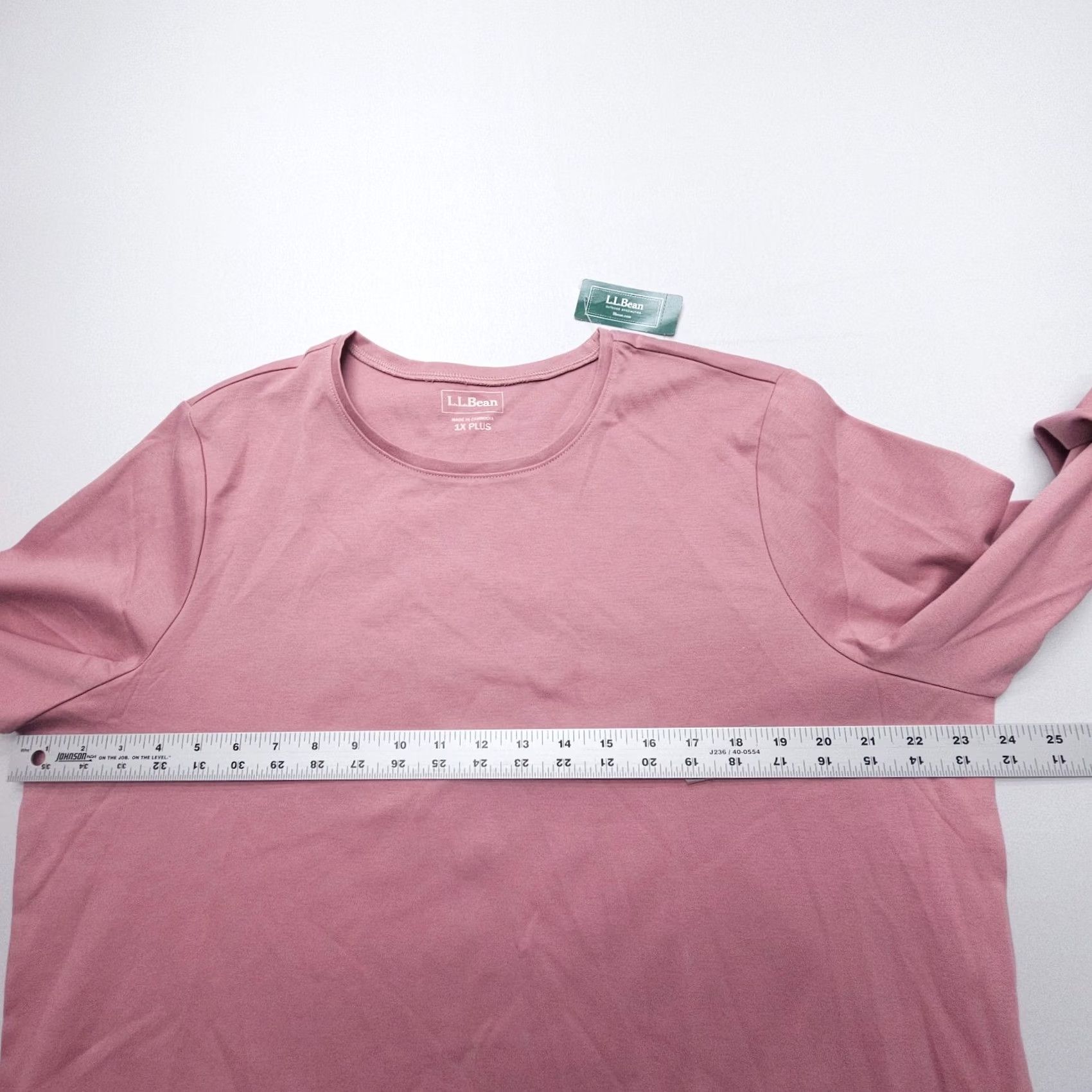 Vintage L.L. Bean Shirt Womens 1X Pink 100% Cotton Crew Neck Long Sleeve Tee Shirt Size XL / US 12-14 / IT 48-50 - 6 Thumbnail