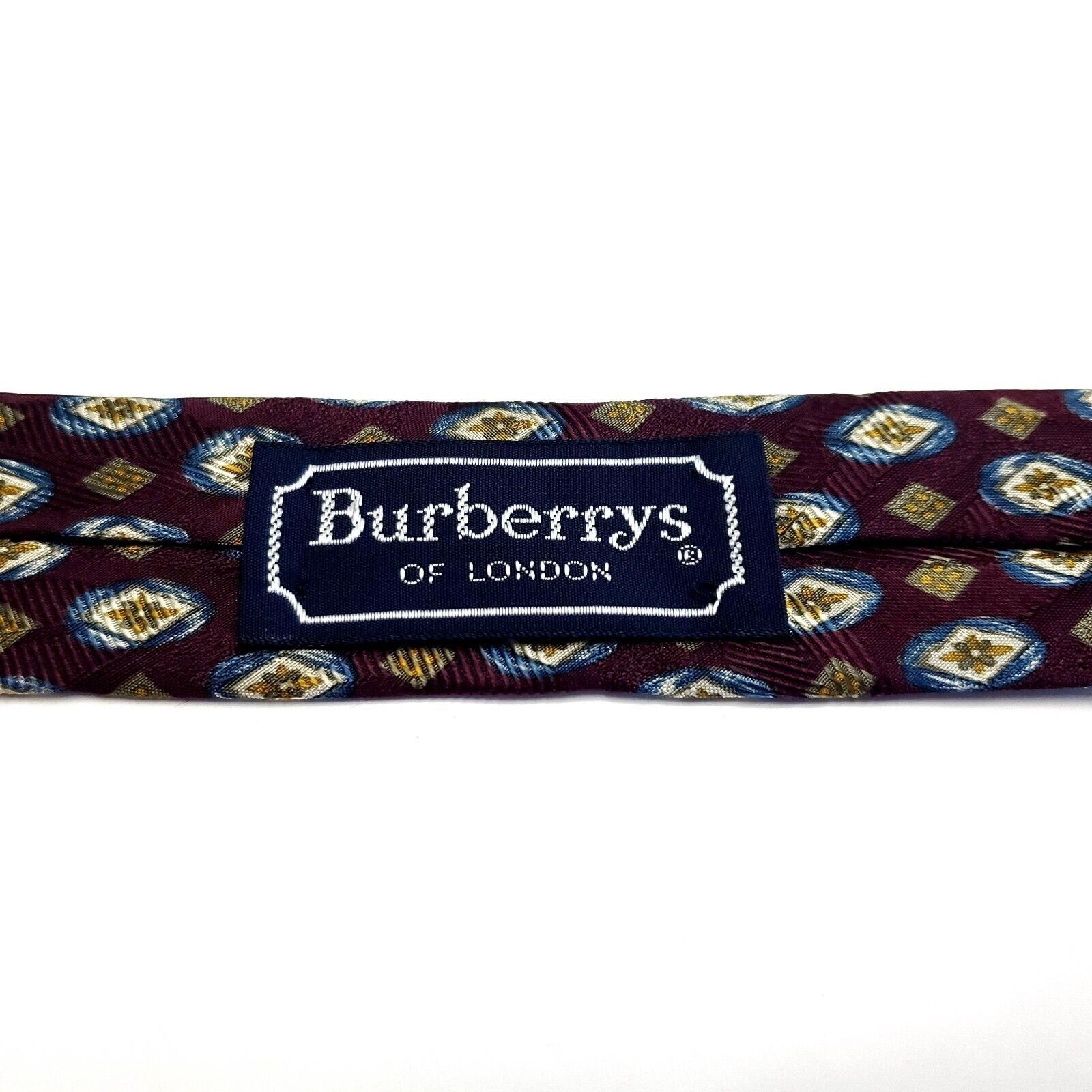 Burberry Burberry London Red Brown Beige Silk Tie Woven Short Geometr Size ONE SIZE - 4 Thumbnail