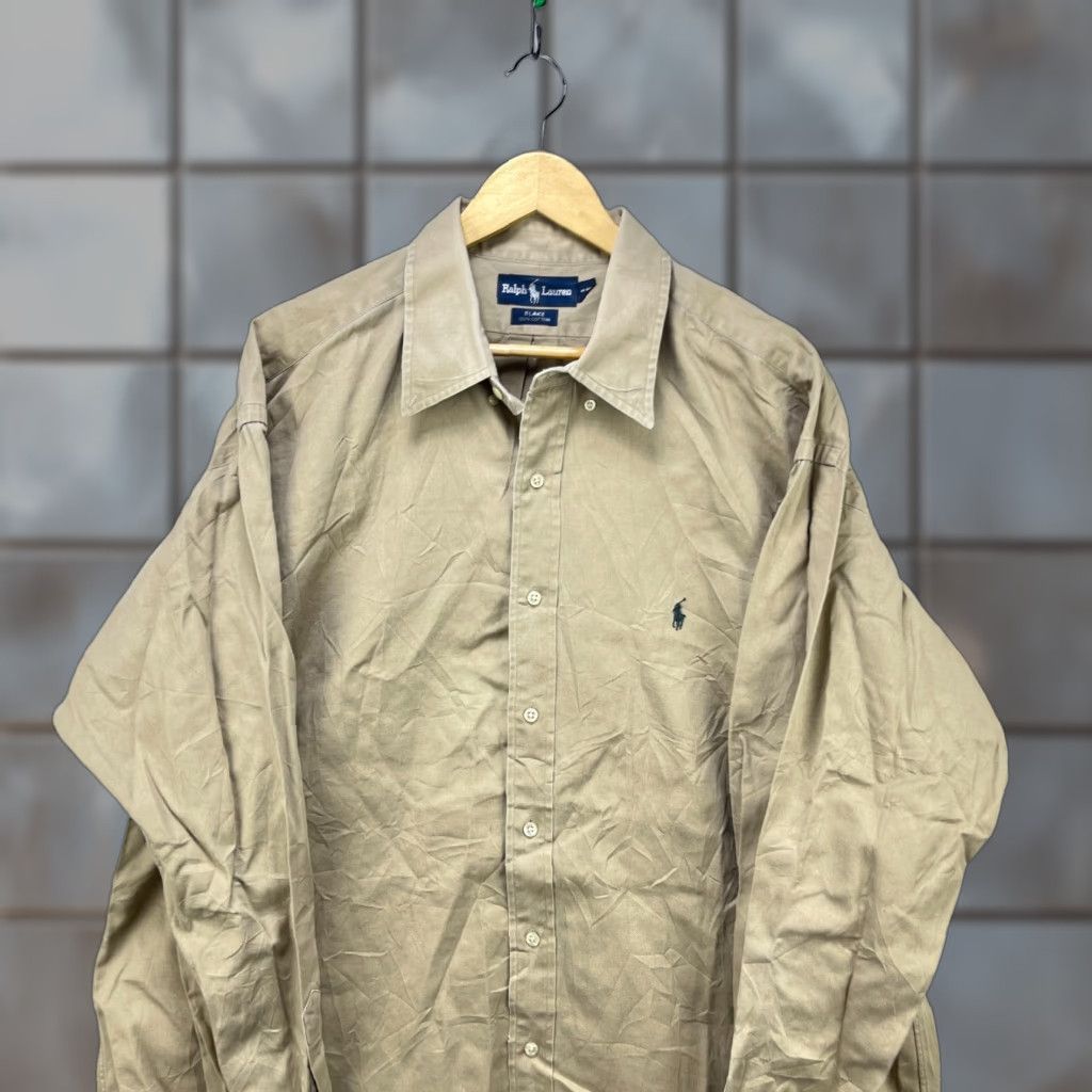 Polo Ralph Lauren **VINTAGE 90s Polo Ralph Lauren XL Beige Button-Up Long Sleeve Shirt** User: Vintage 90s Polo Ralph Lauren XL Beige Button-Up Long Sleeve Shirt Size US XXL / EU 58 / 5 - 1 Thumbnail