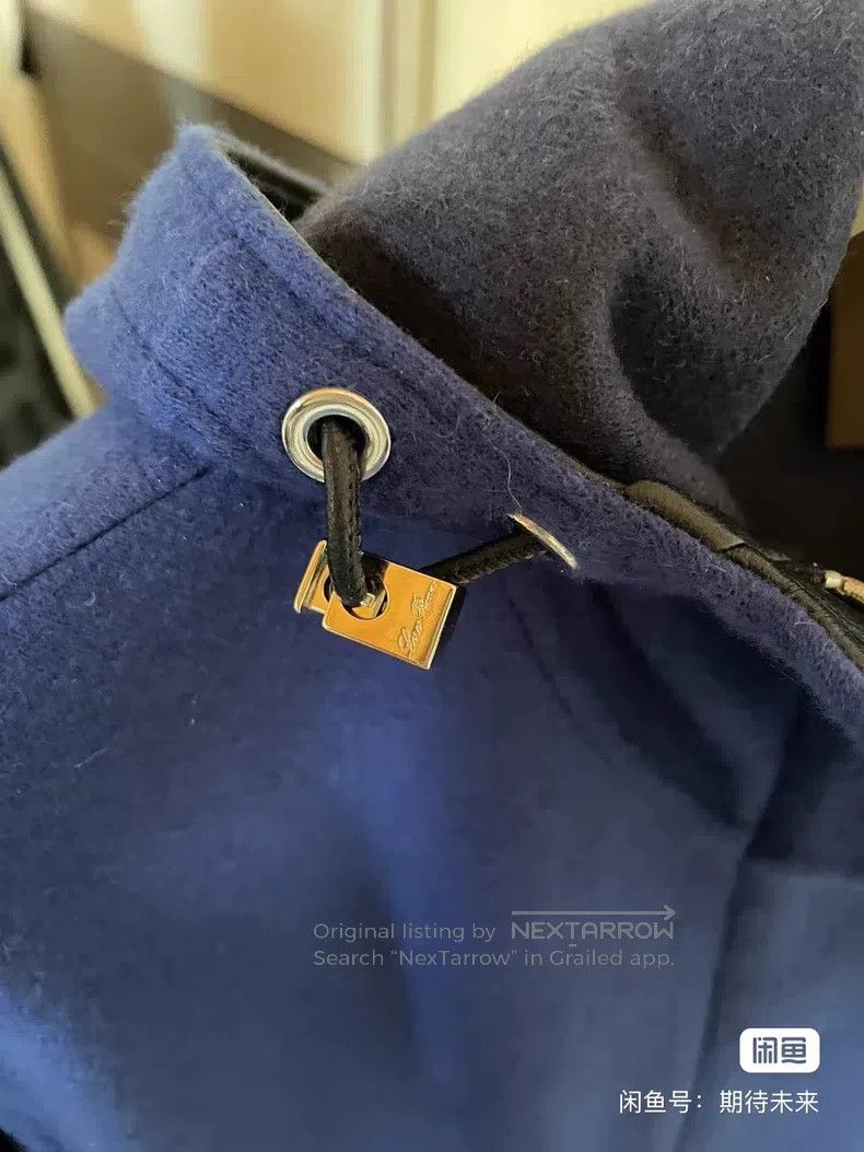 Loro Piana Loro Piana Blue baby cashmere coat with leather trimmings, Size XS / US 0-2 / IT 36-38 - 4 Thumbnail