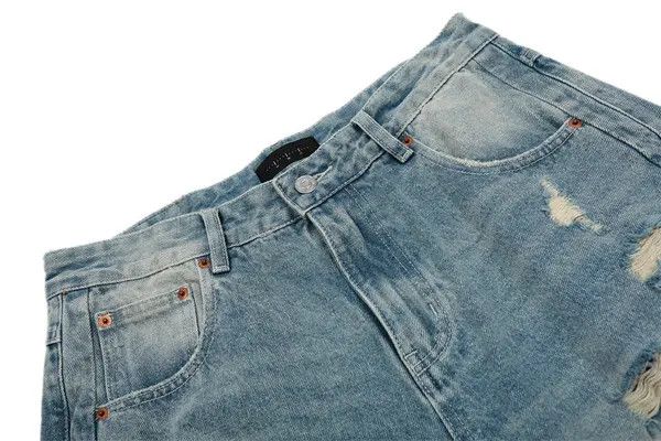 Japanese Brand VIBE Punk men's distressed loose washed ripped denim shorts Size US 32 / EU 48 - 4 Thumbnail